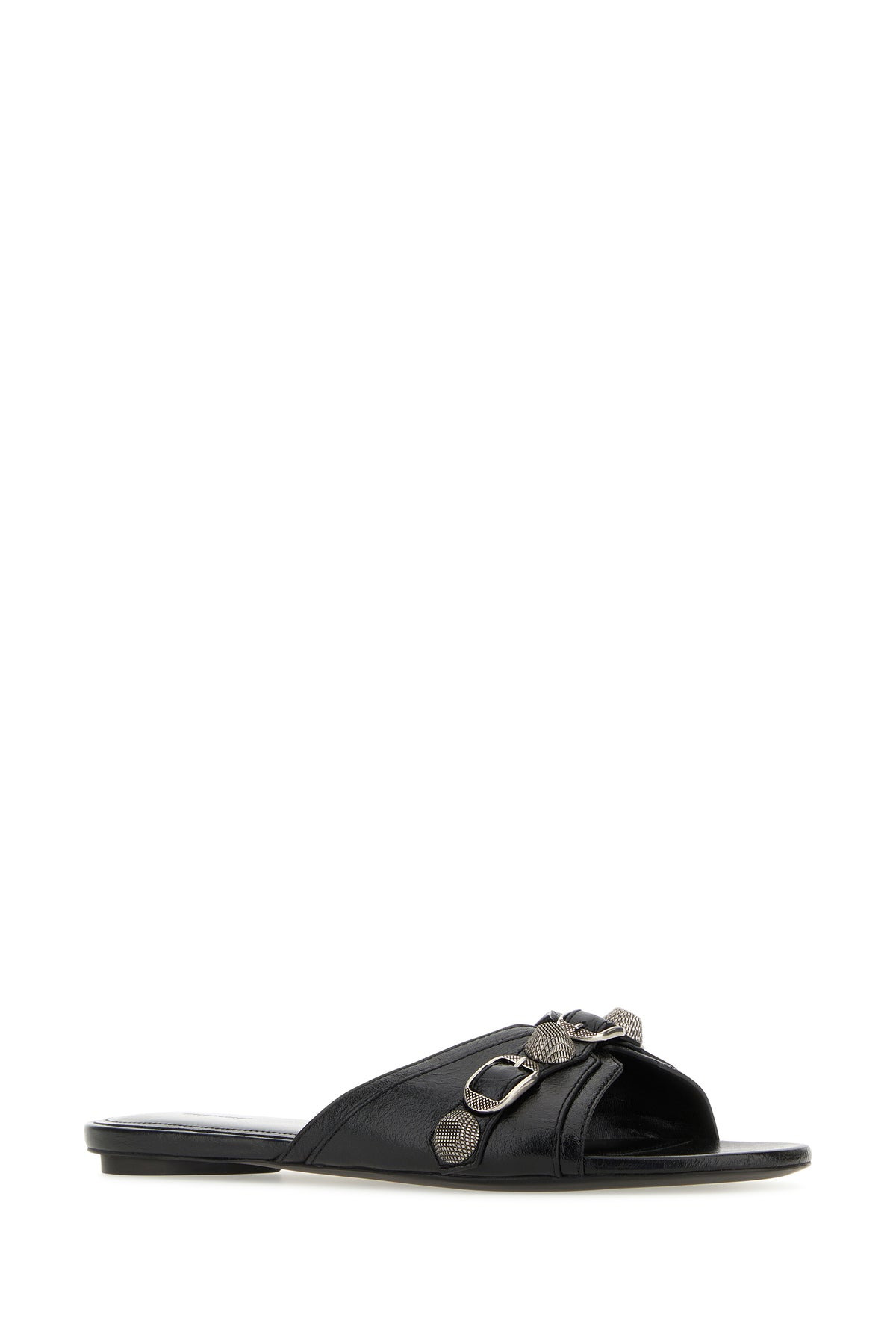Black leather slippers - 2