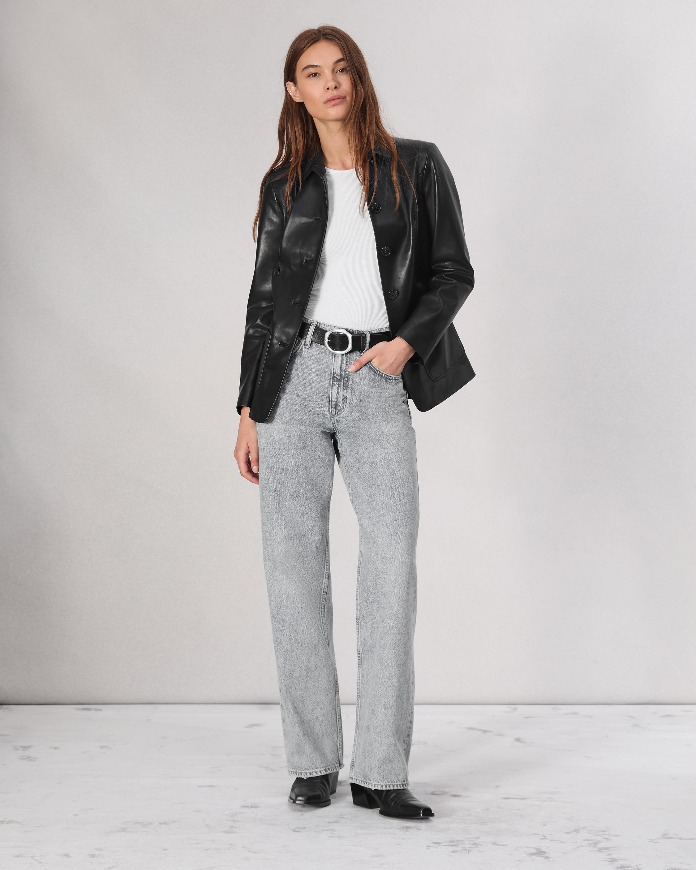 Drew Faux Leather Blazer - 3