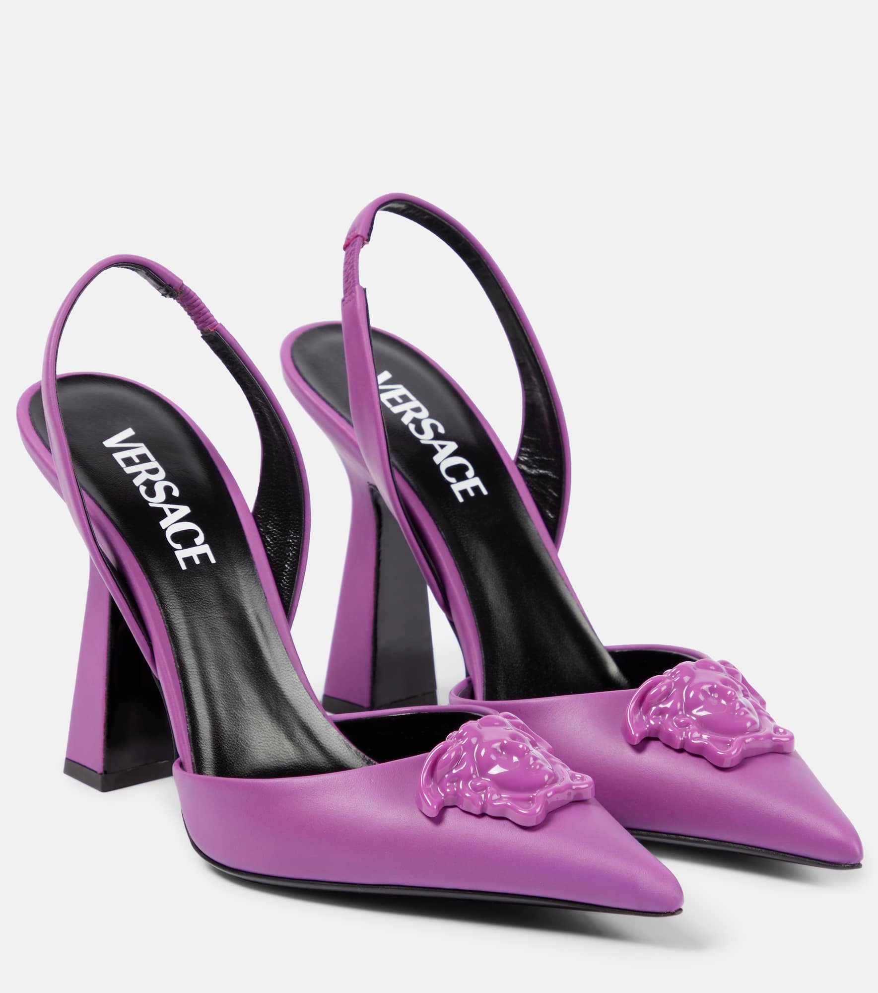 La Medusa leather slingback pumps - 1