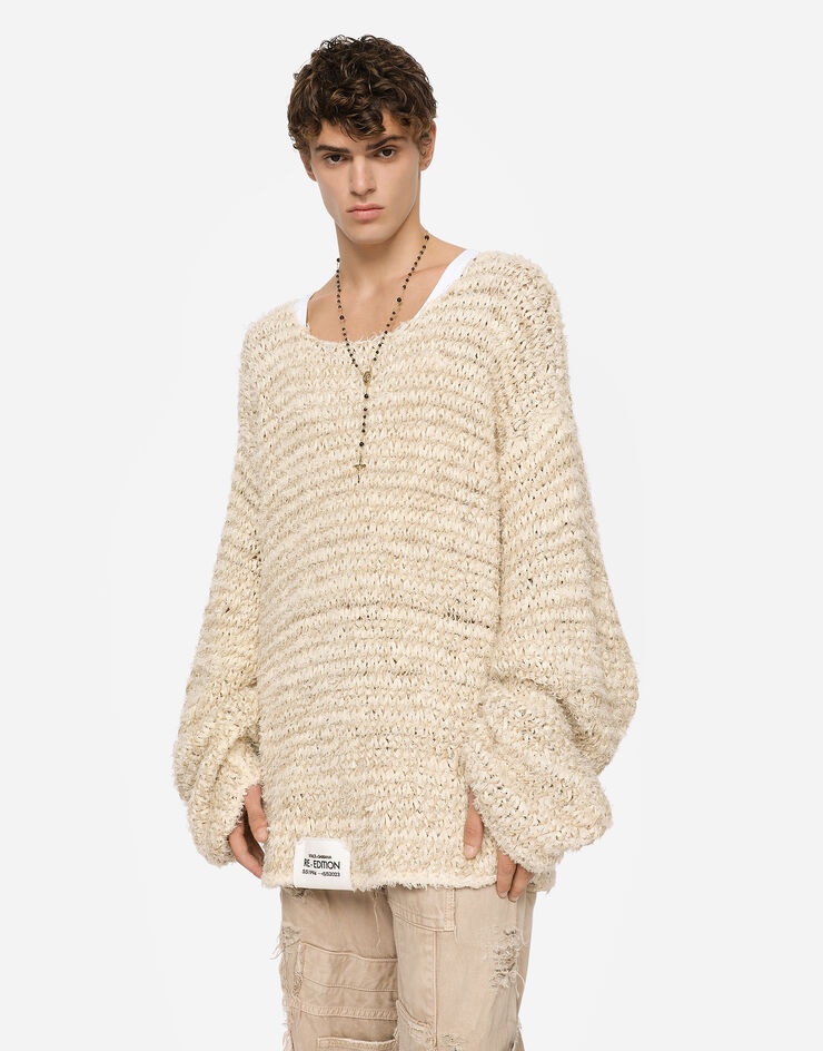 Round-neck cotton and linen sweater - 4