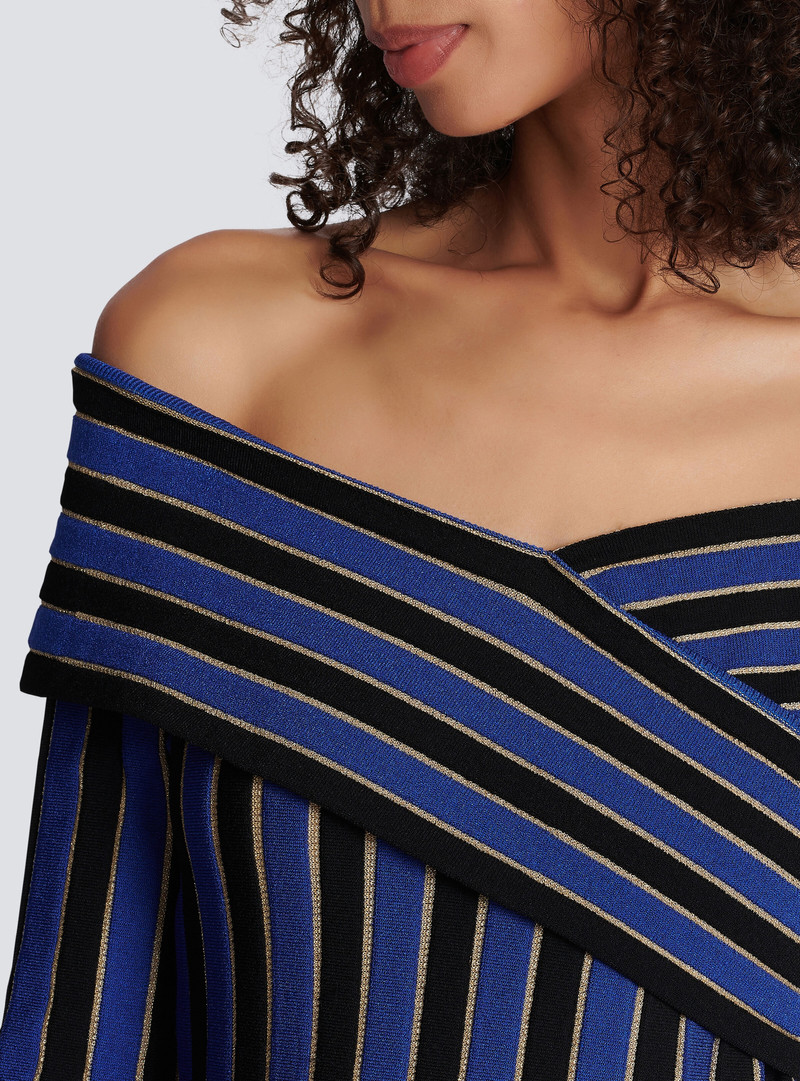 Metallic striped knit dress 7