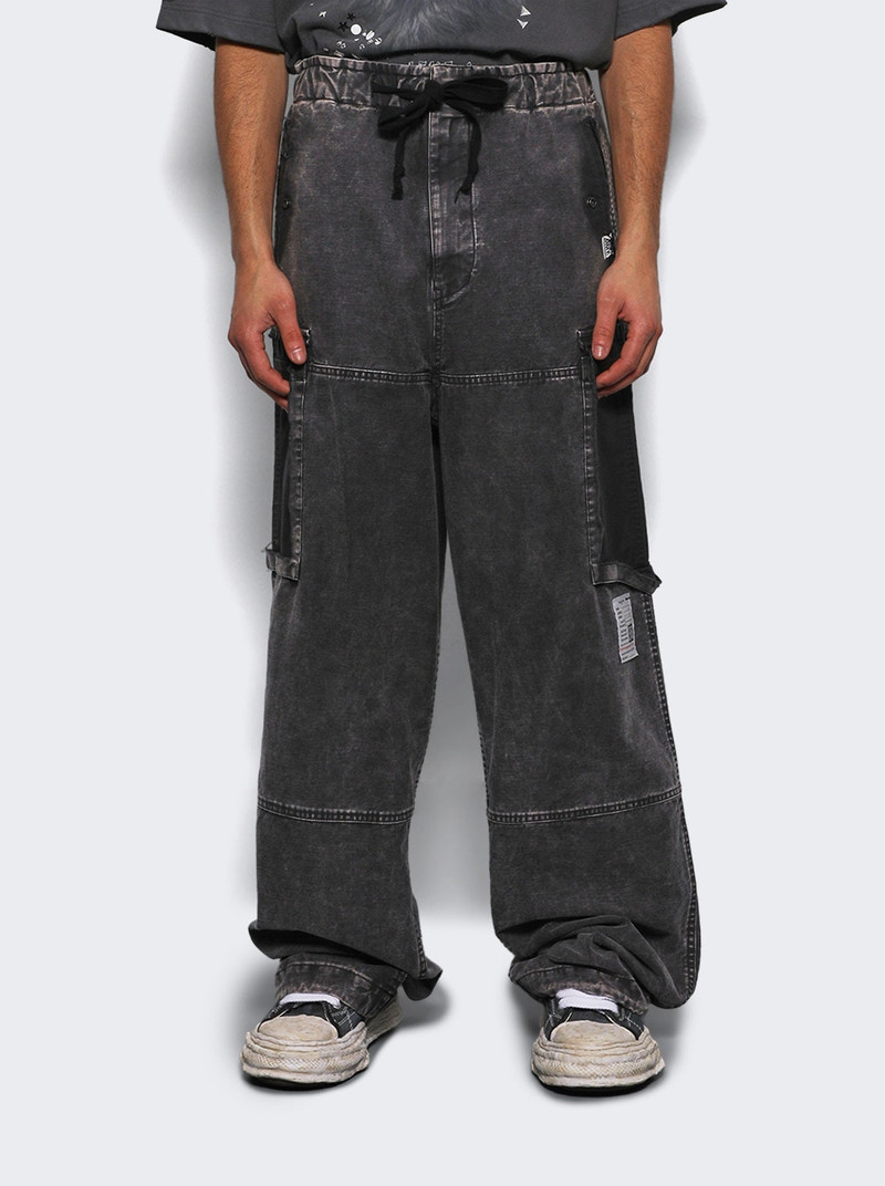 Maison MIHARAYASUHIRO Satin Cargo Trousers Black outlook