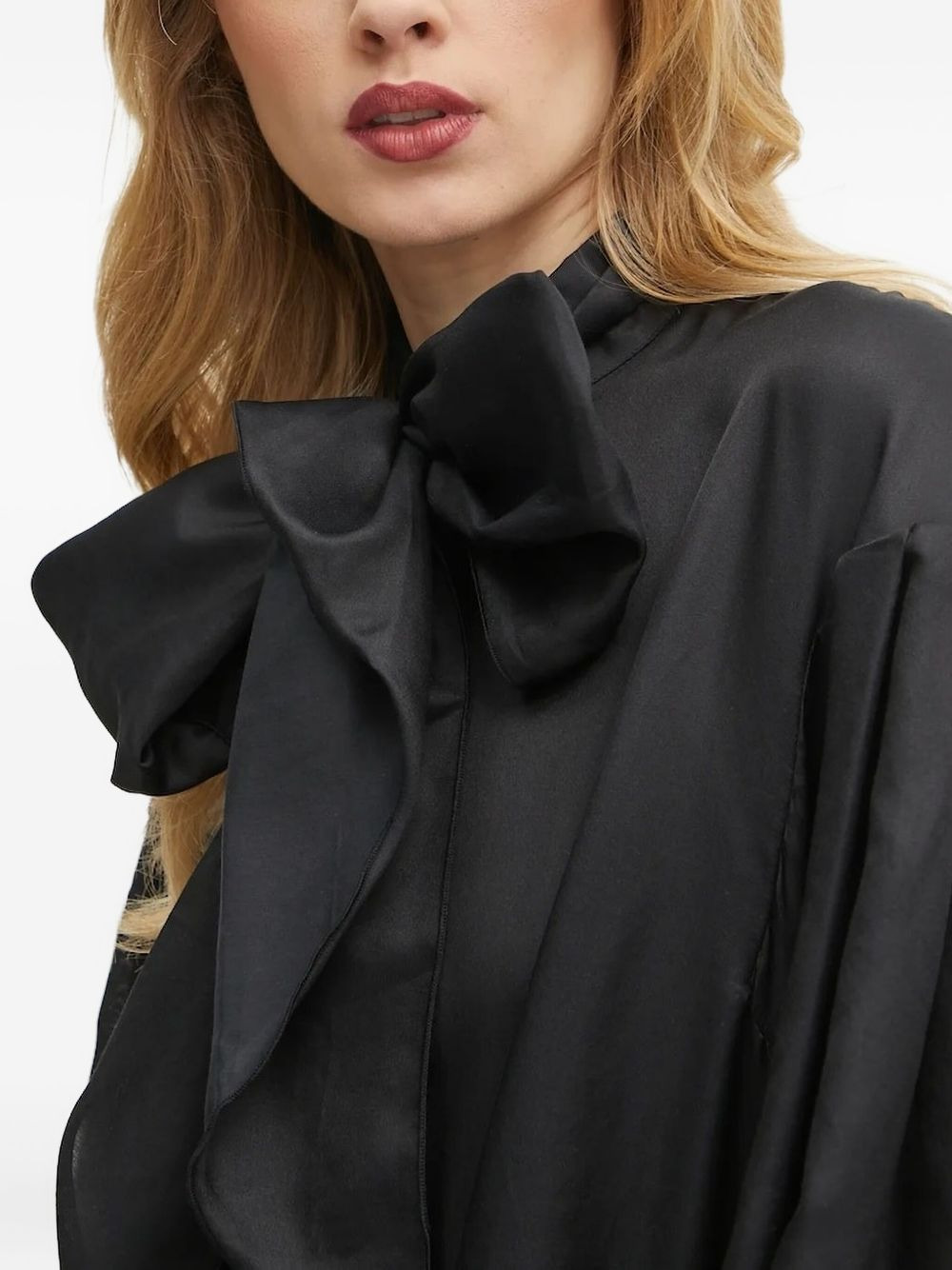 bow-detail balloon-sleeve top - 4