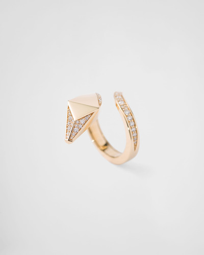 Prada Eternal Gold snake ring in yellow gold and diamonds outlook