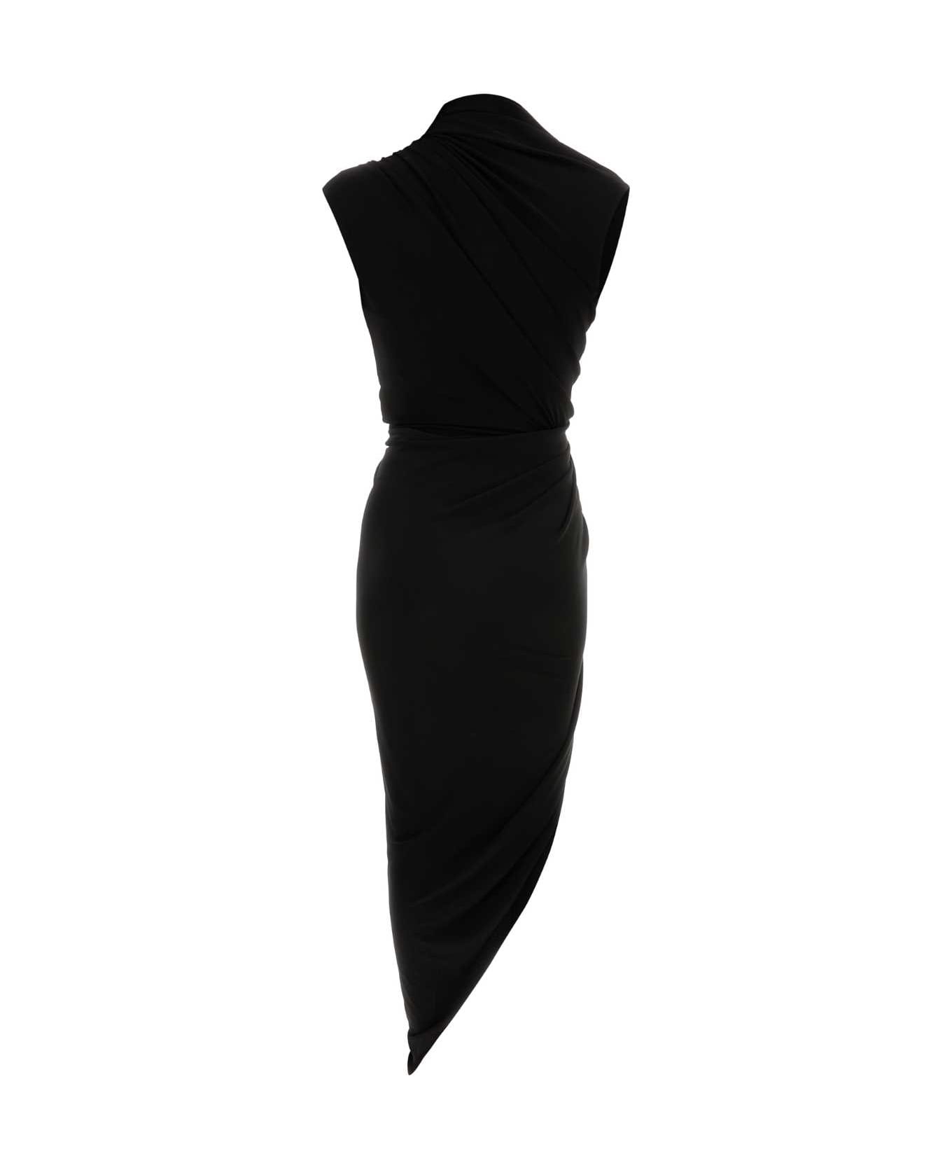 Black Stretch Crepe Dress - 2