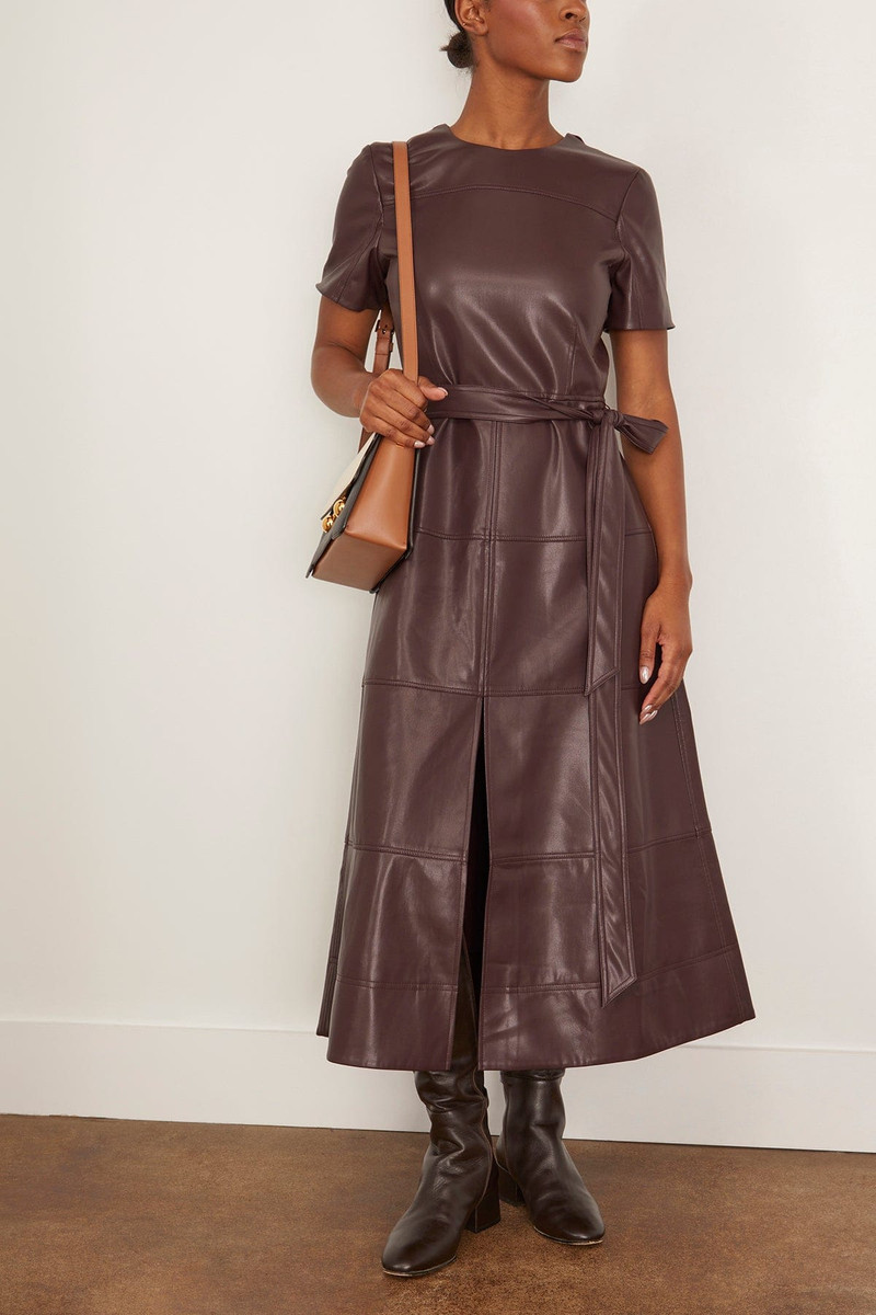 TANYA TAYLOR Ella Dress in Oxblood outlook
