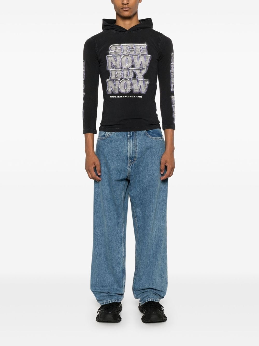 SNBN hooded long-sleeve T-shirt - 3