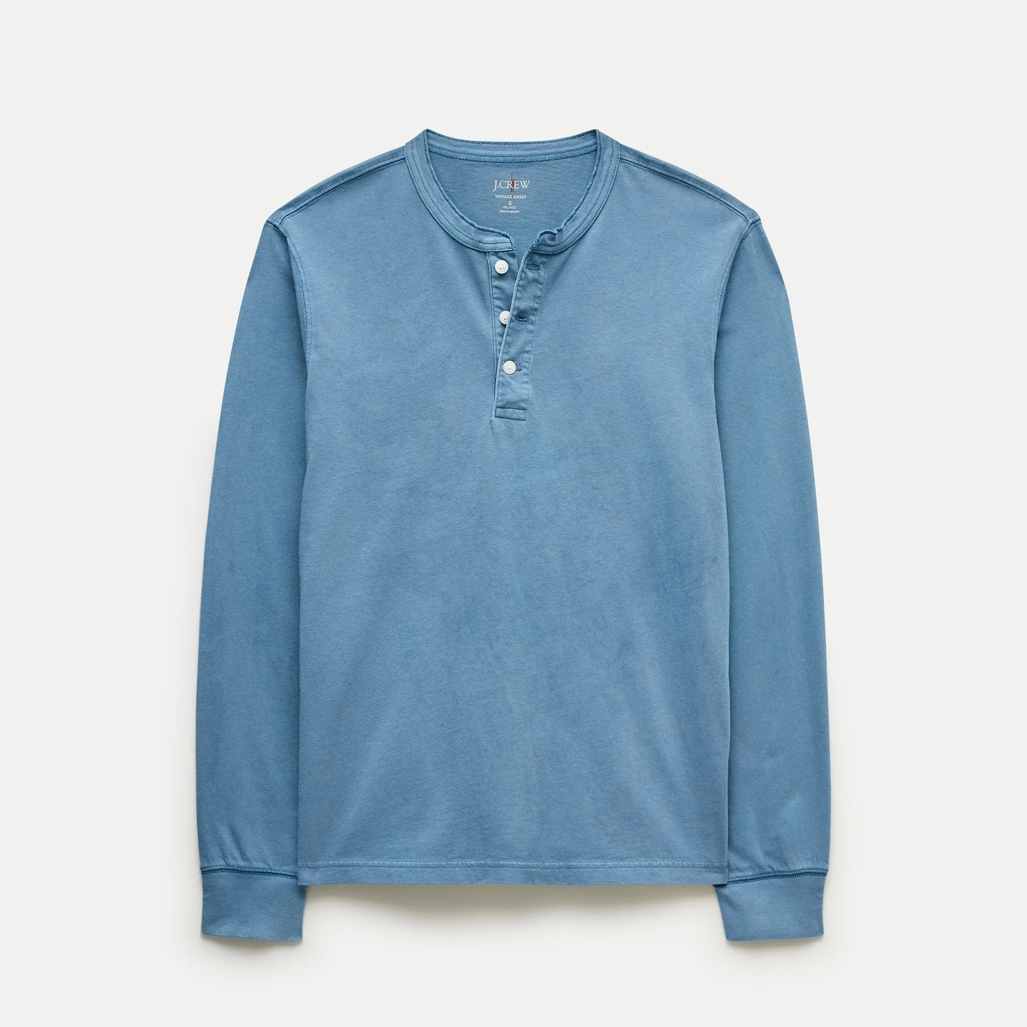 Vintage-wash cotton henley - 1