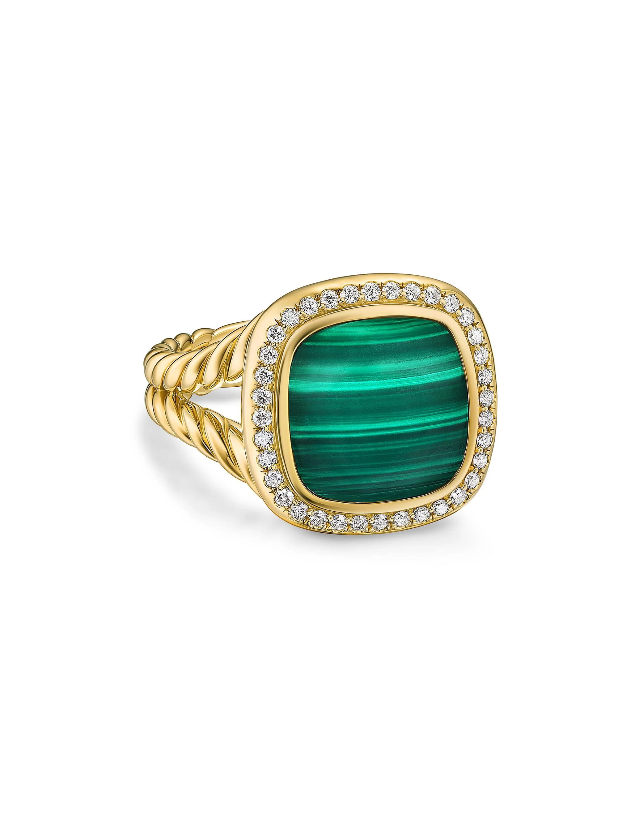 Women's Albion Ring in 18K Yellow Gold - Malachite - 1
