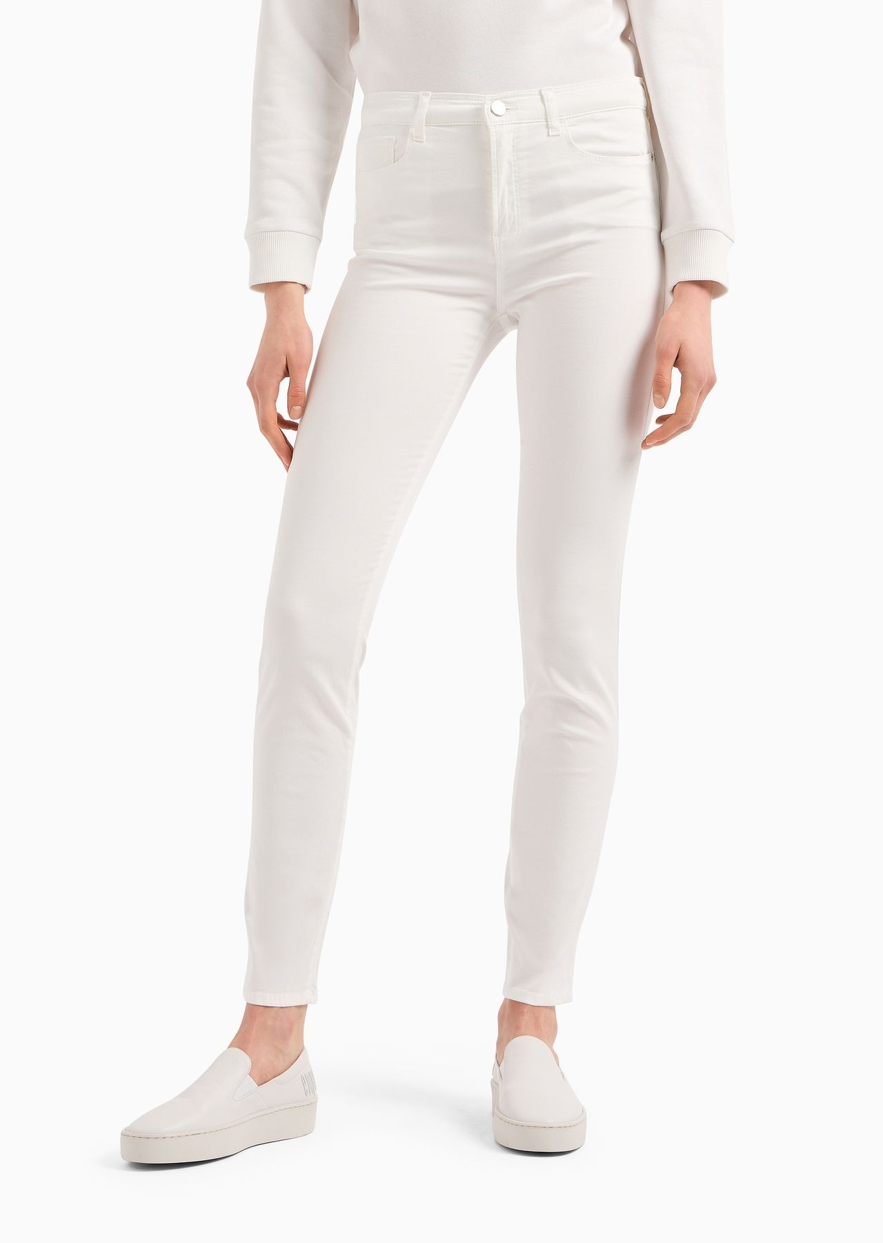 J20 High-waist super-skinny jeans in a worn-look denim - 2