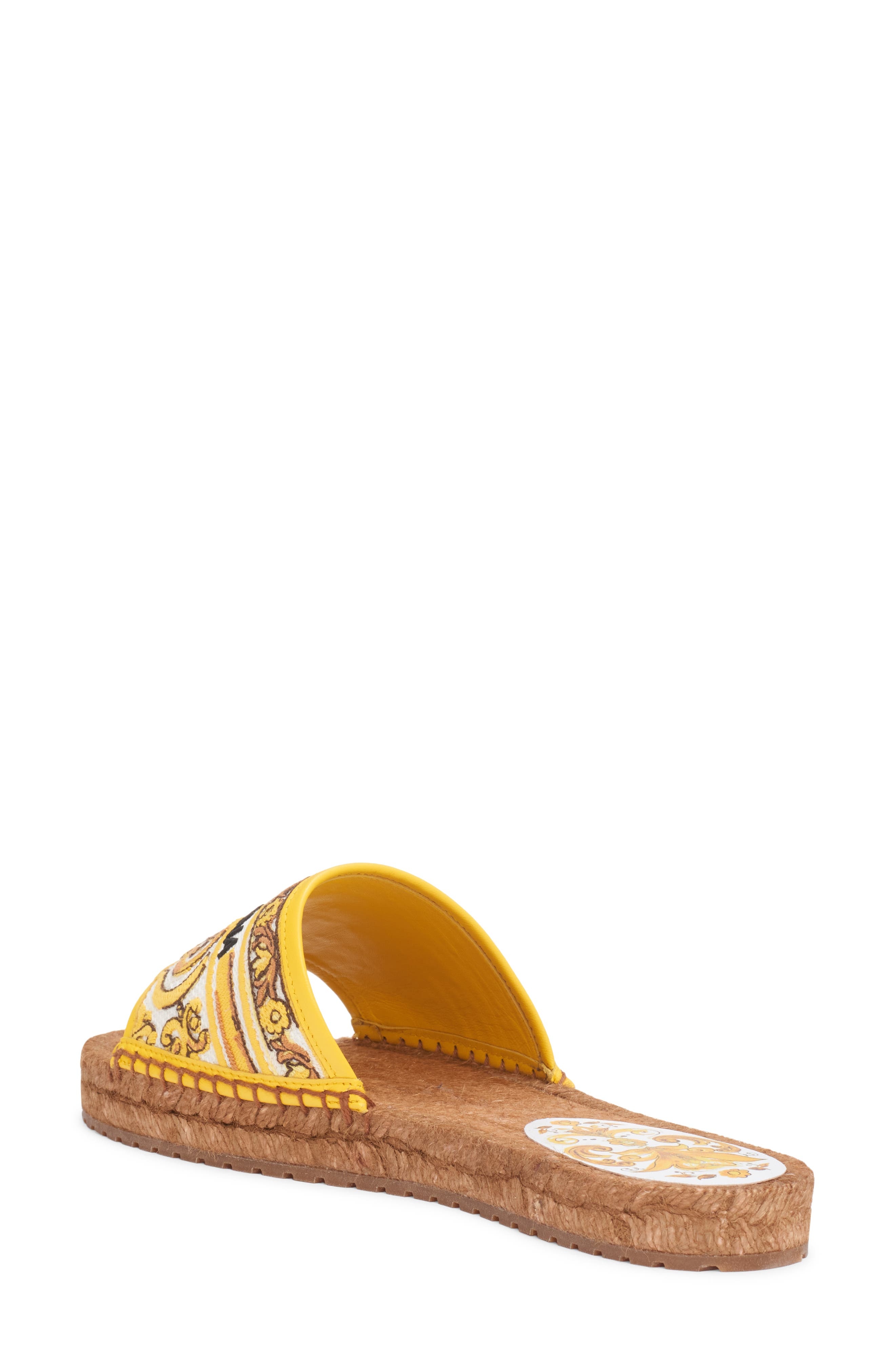 Dolce&Gabbana Majolica Print Espadrille Slide Sandal in Multicolor/Sole at Nordstrom - 2