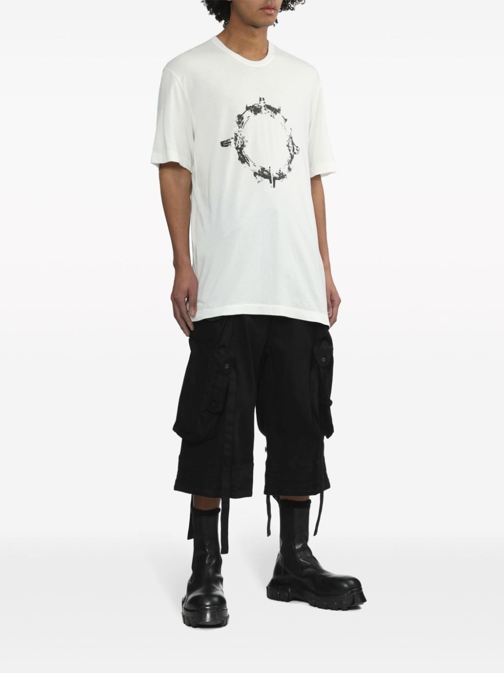 abstract-print crew-neck T-shirt - 2