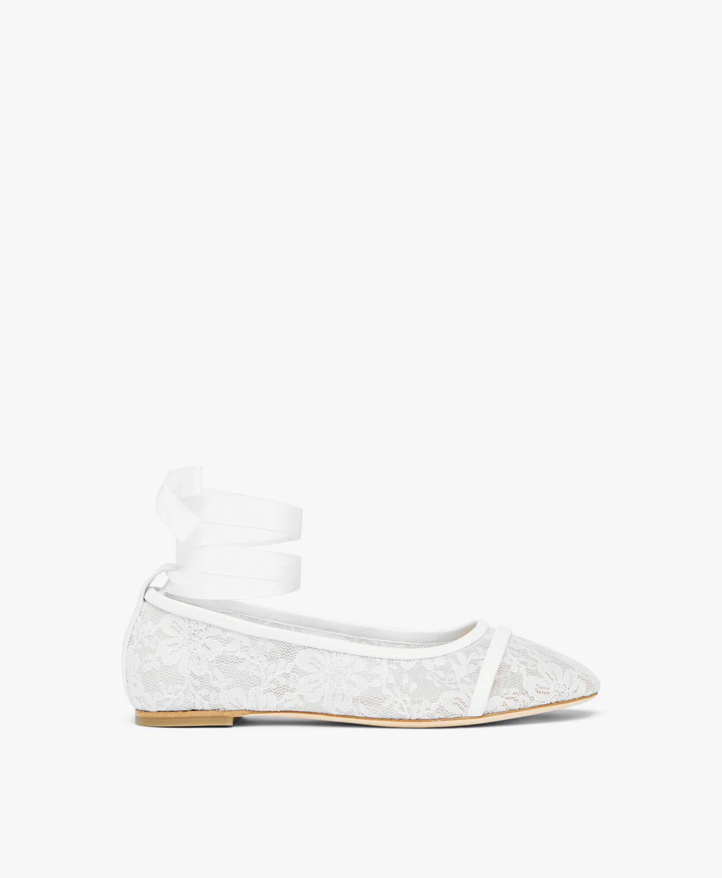 Sabina White Lace Flat Pumps - 1