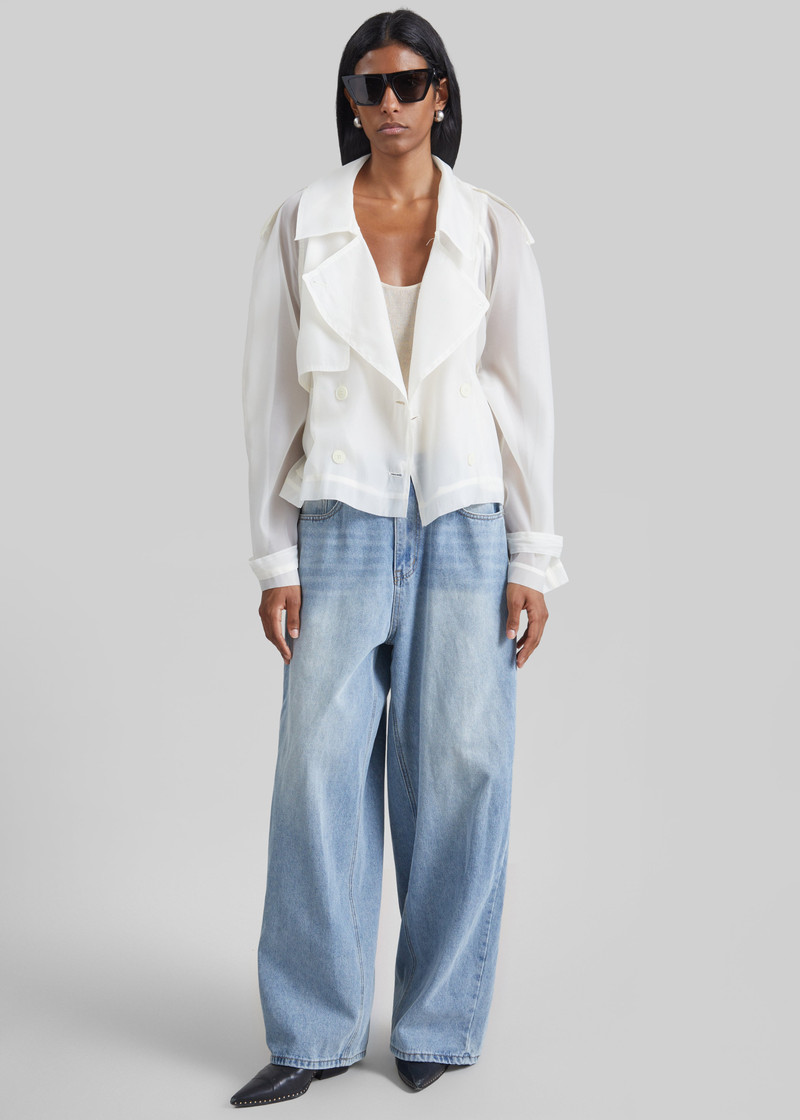 Asola Sheer Short Trench - Ivory 3