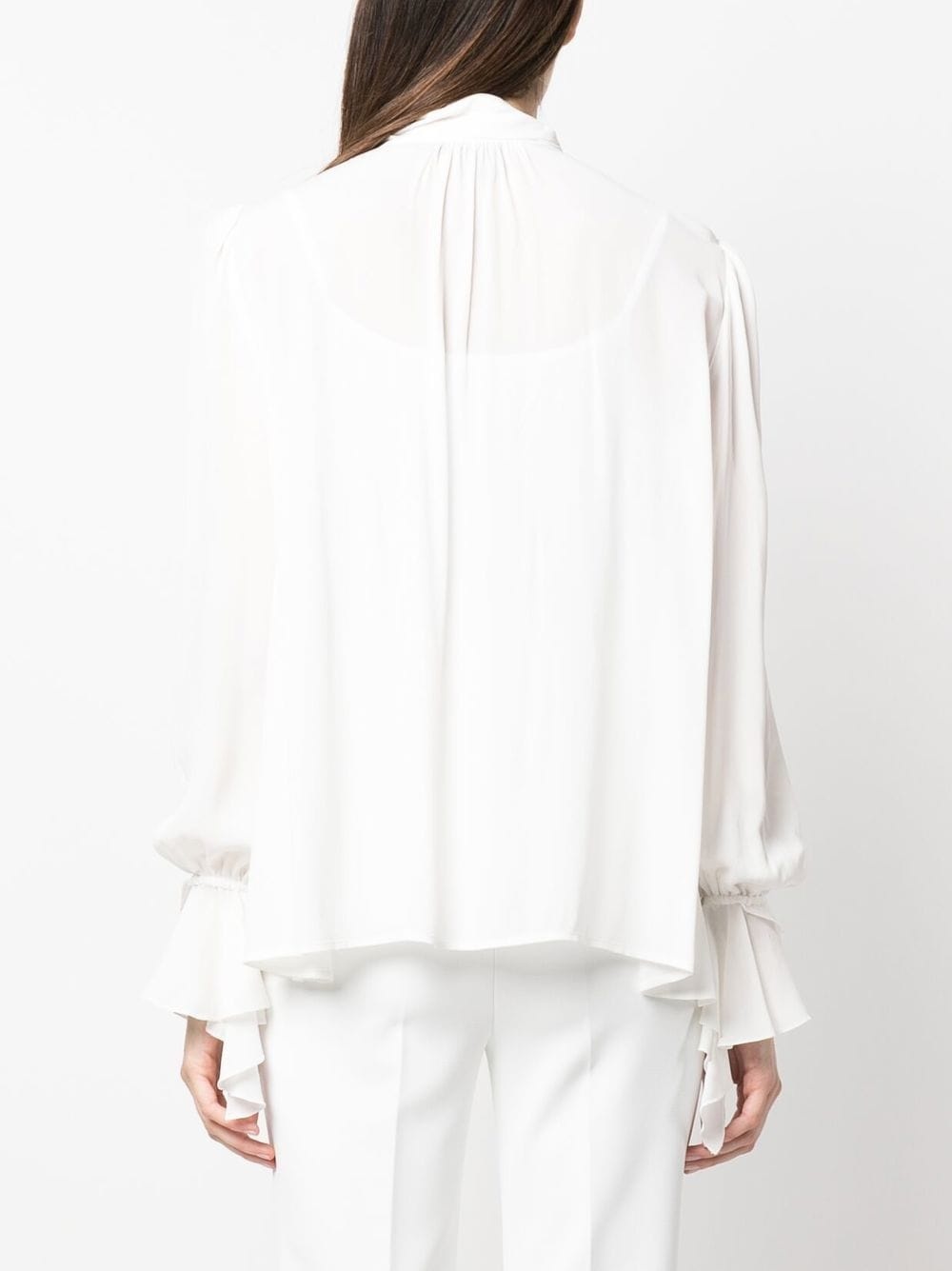 bow-detail draped shirt - 4