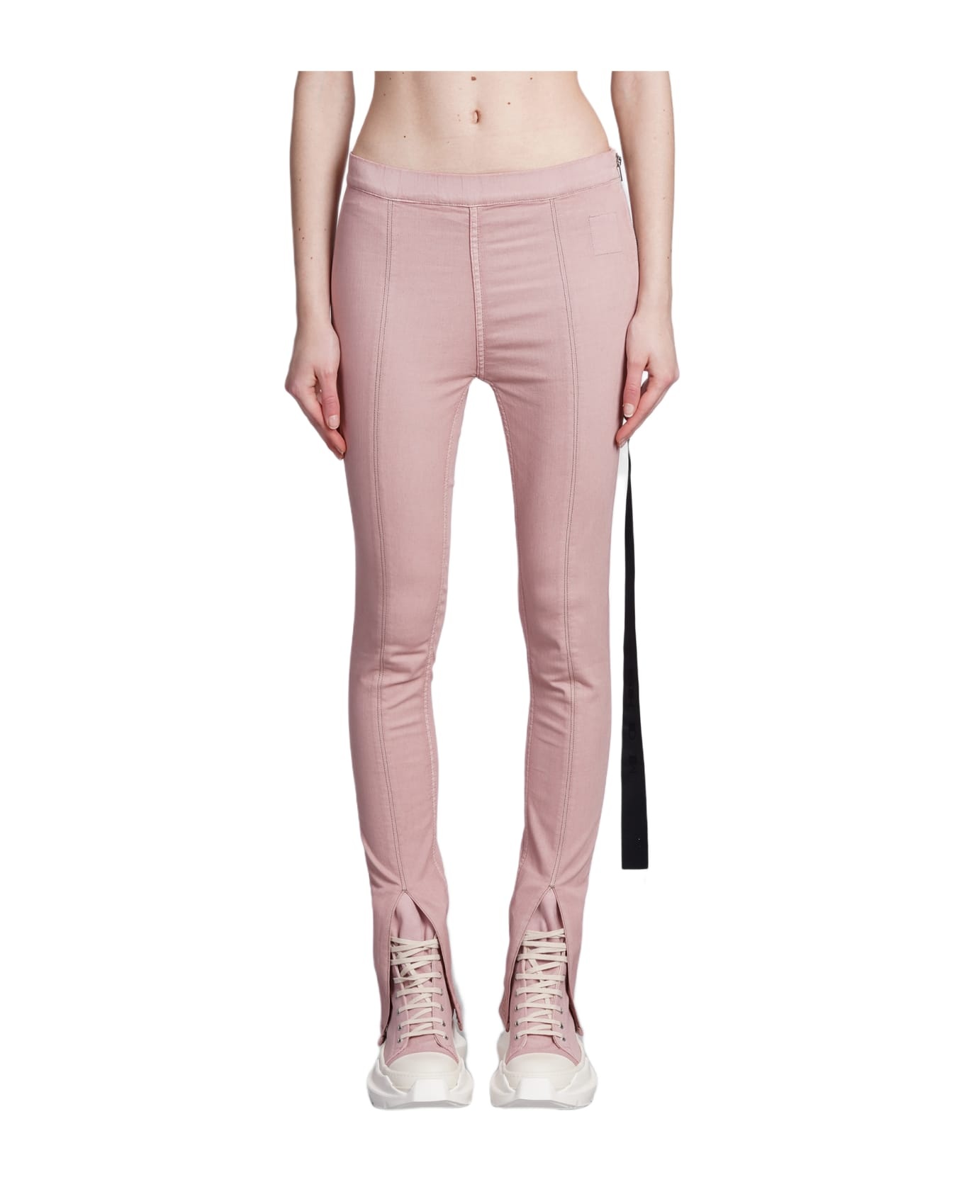 Slit Front Leggins Leggings In Rose-pink Cotton - 1