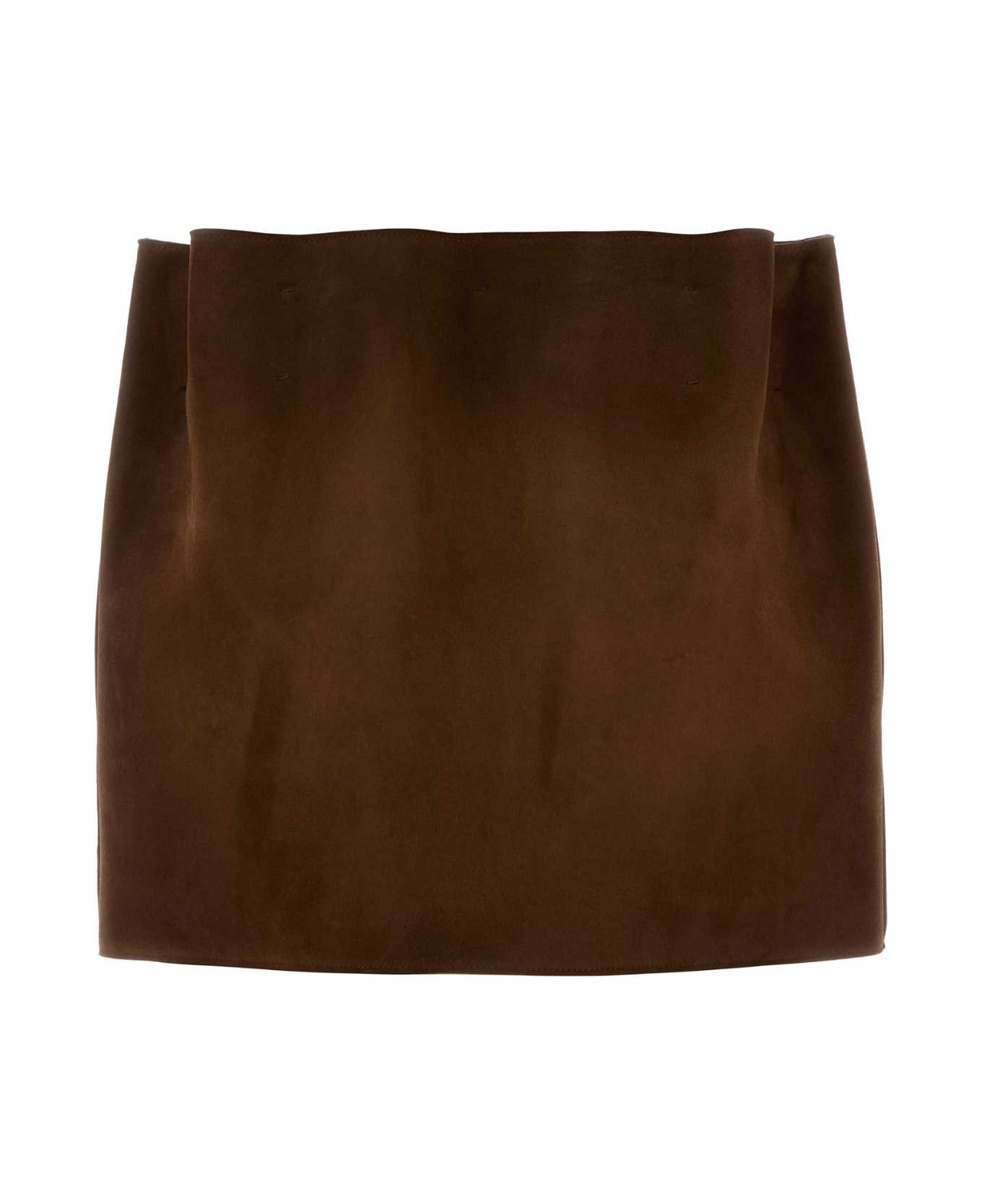 Brown Suede Mini Skirt - 2