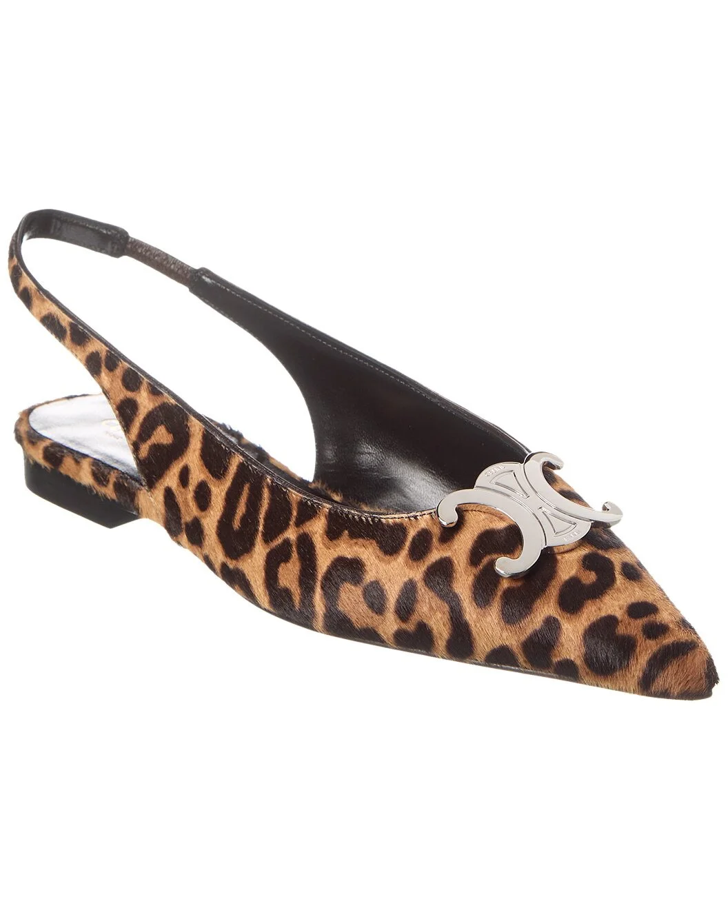 CELINE Triomphe Haircalf Slingback Flat - 1