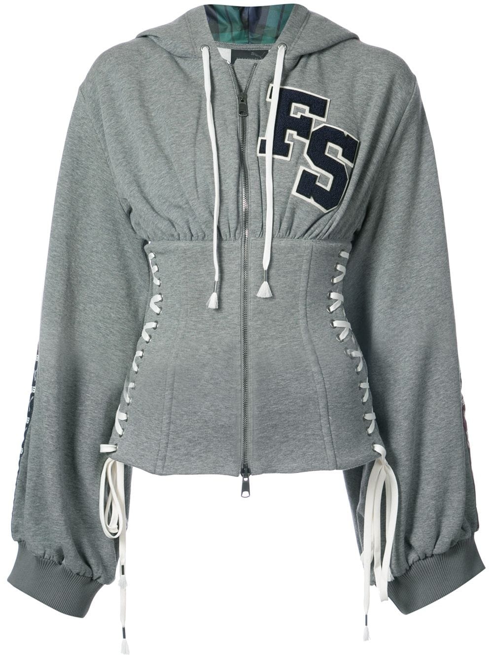 corset zipped hoodie - 1