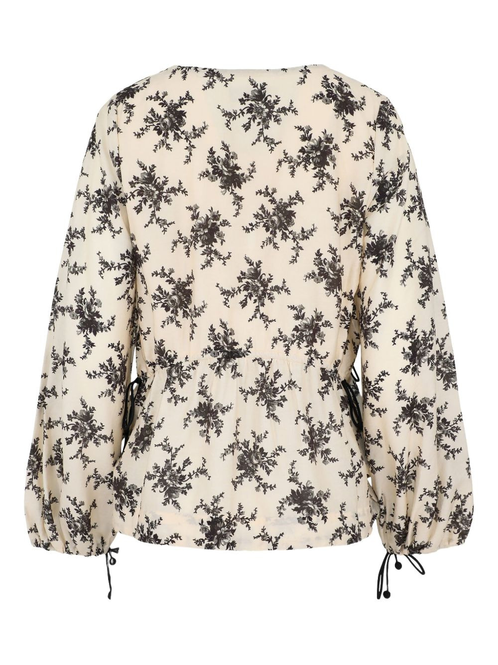 floral-print tie-front top - 2