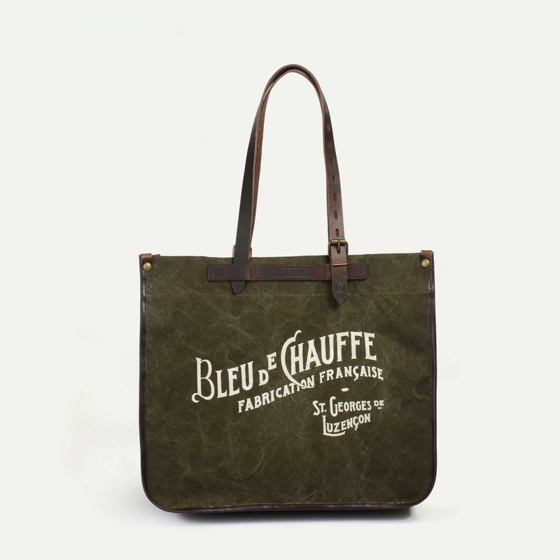 Bleu de Chauffe BAZAR TOTE BAG  -  DARK KHAKI STONEWASHED outlook