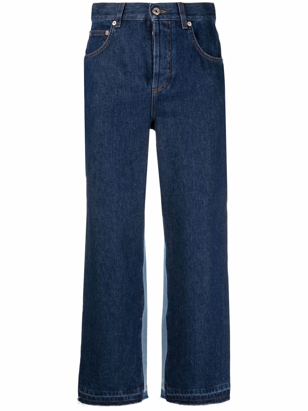 cropped two-tone jeans - 1