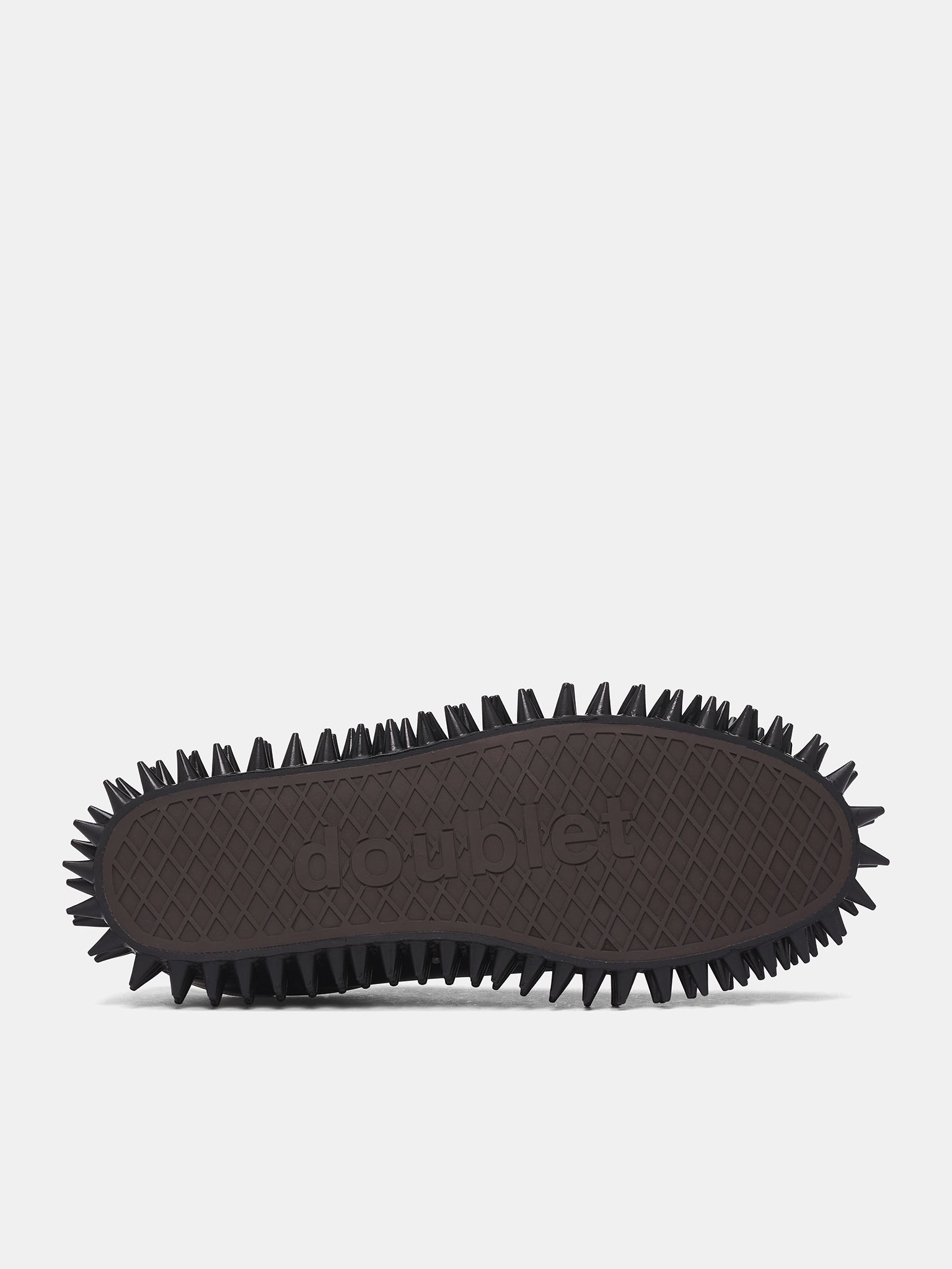 Black Leather Spiky Sneakers - 6