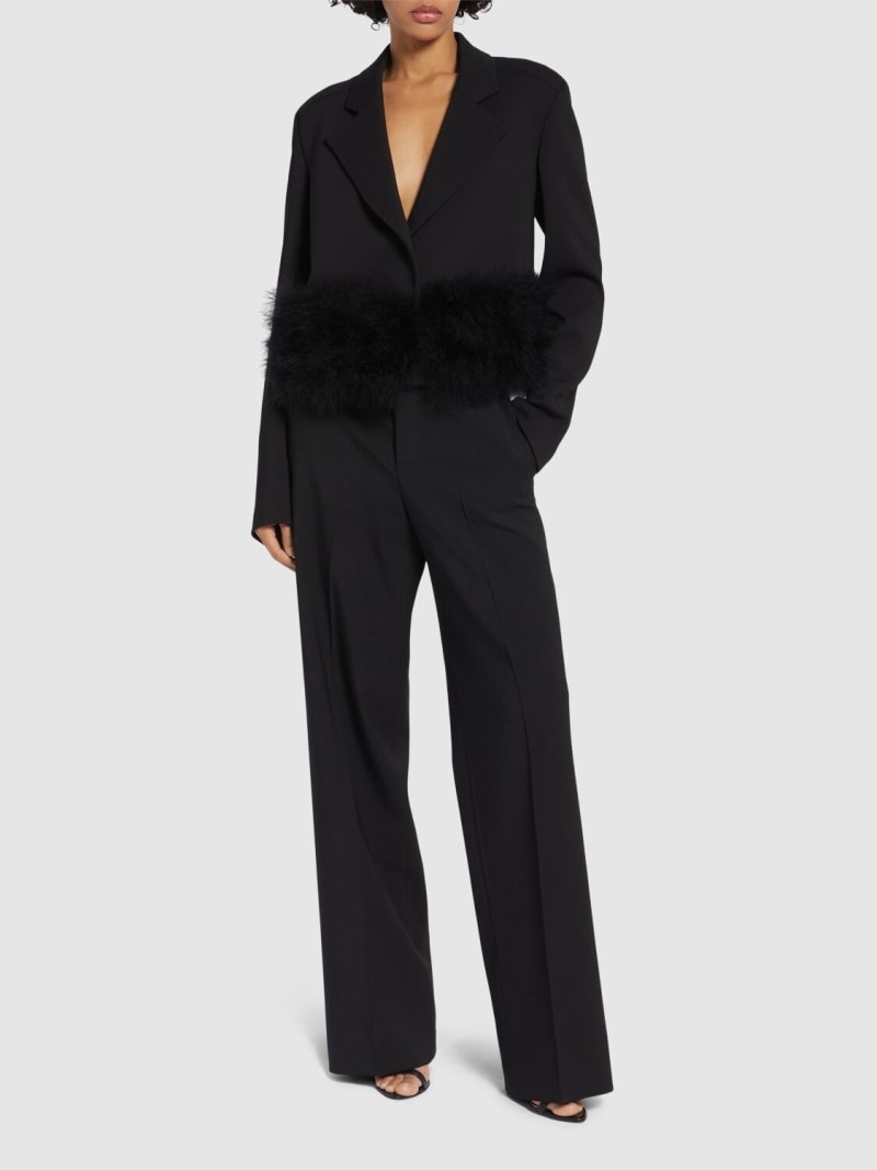 Sable blazer w/feathers - 2