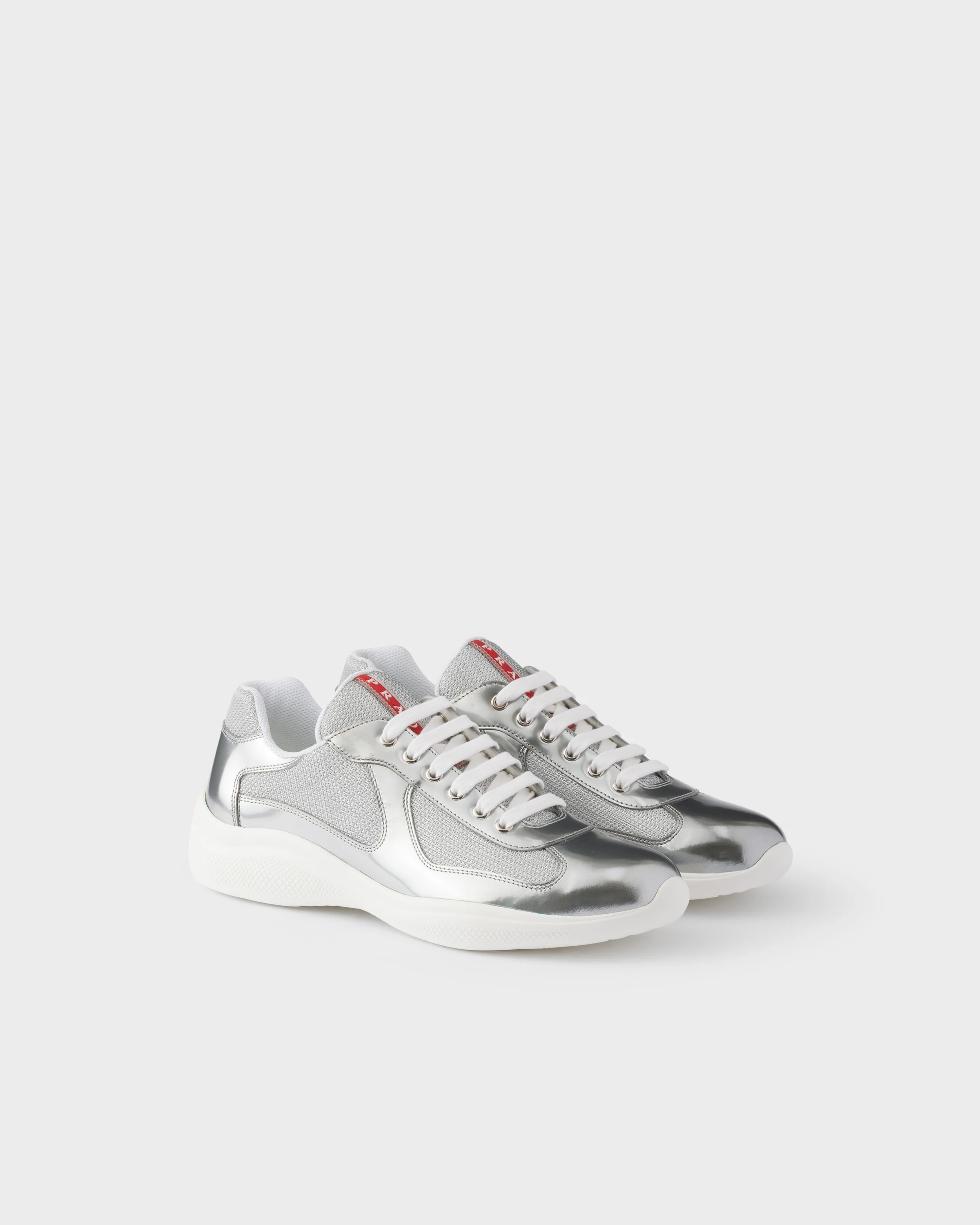 Prada America's Cup metallic leather and bike fabric sneakers - 1