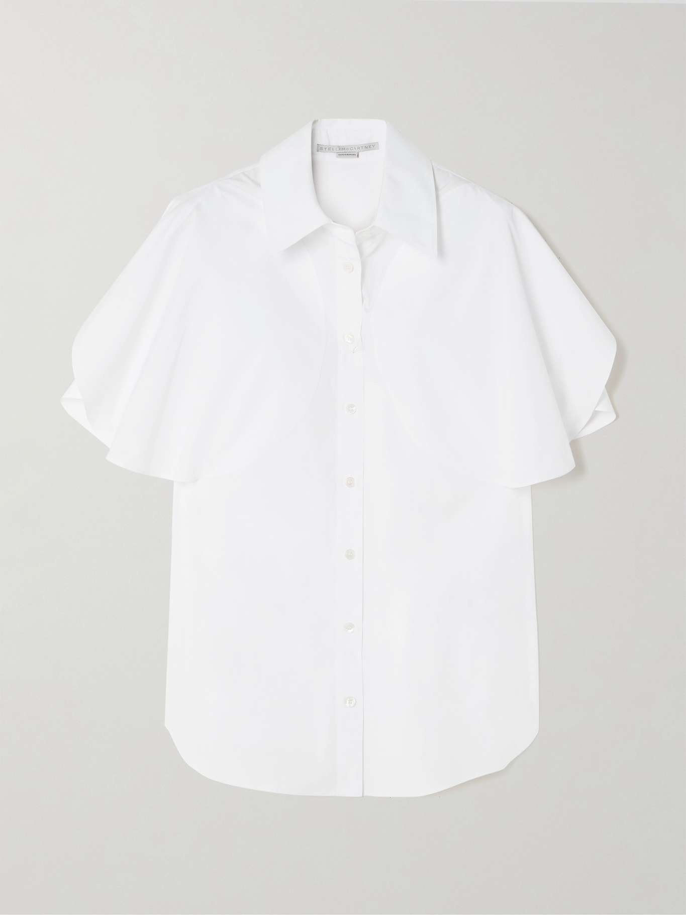 Paneled cotton-poplin shirt - 1