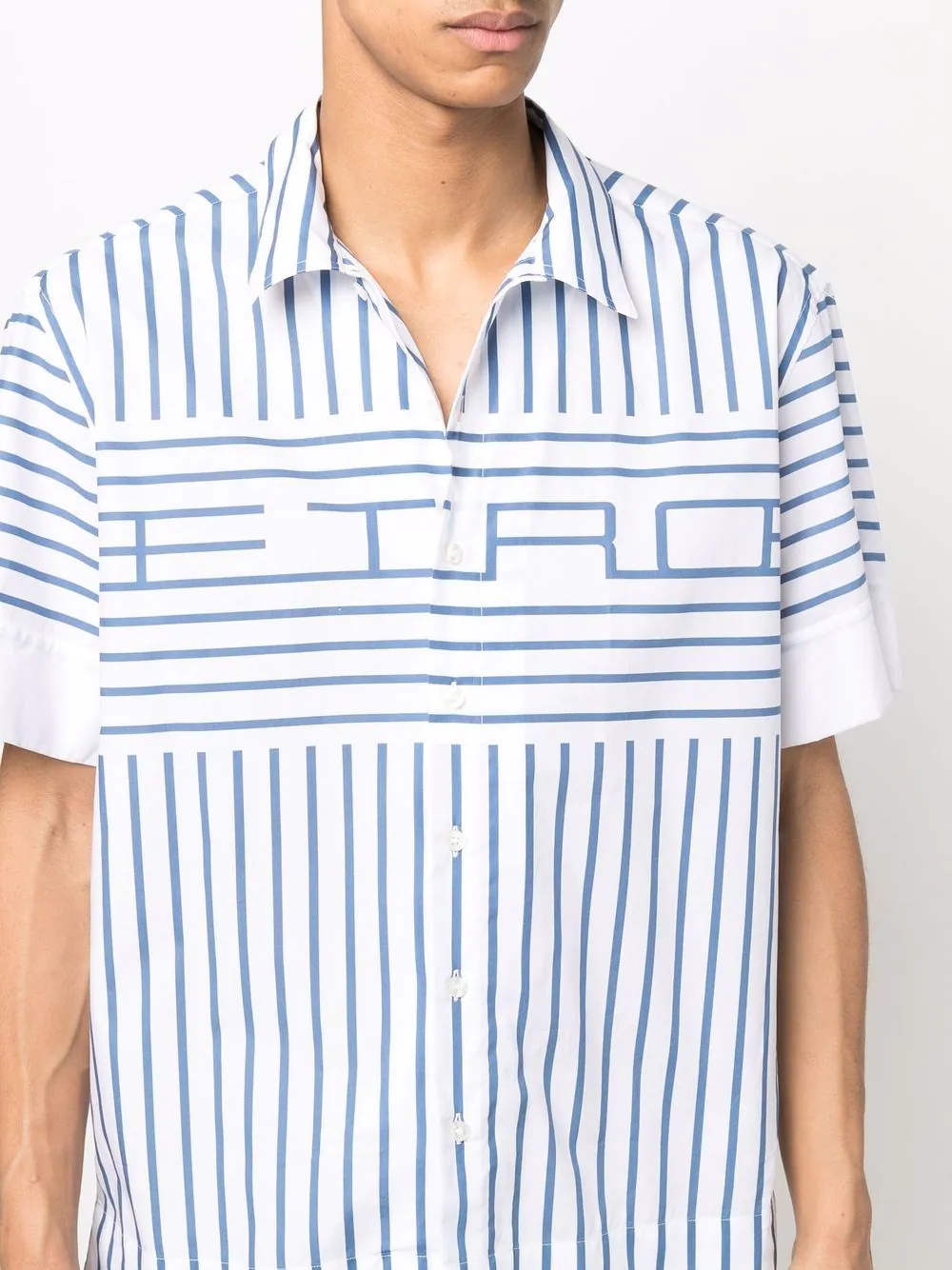 cotton logo-stripe shirt - 5