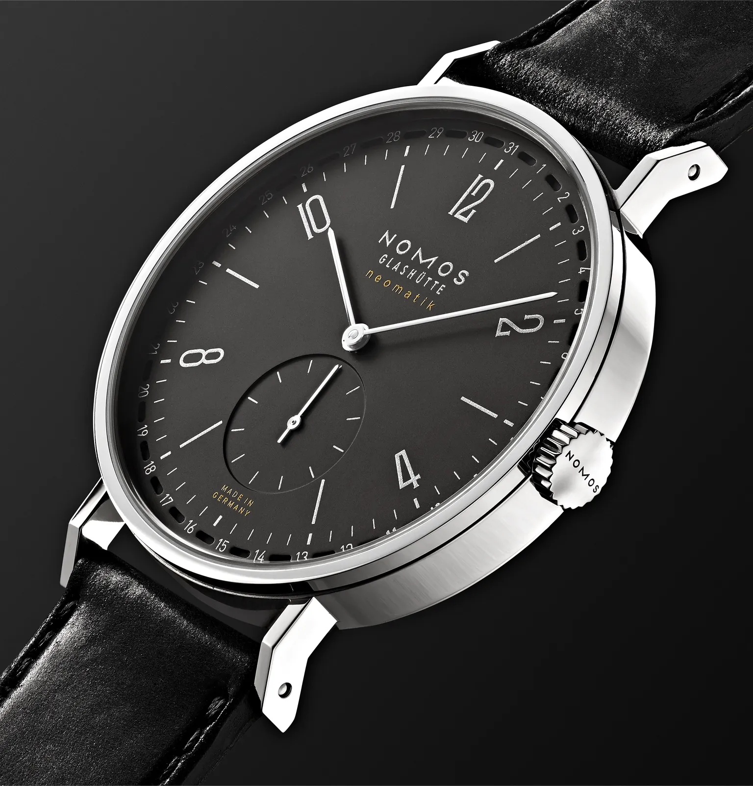 Tangente Neomatik Automatic 40.5mm Stainless Steel and Horween Cordovan Leather Watch, Ref. No. 181 - 4