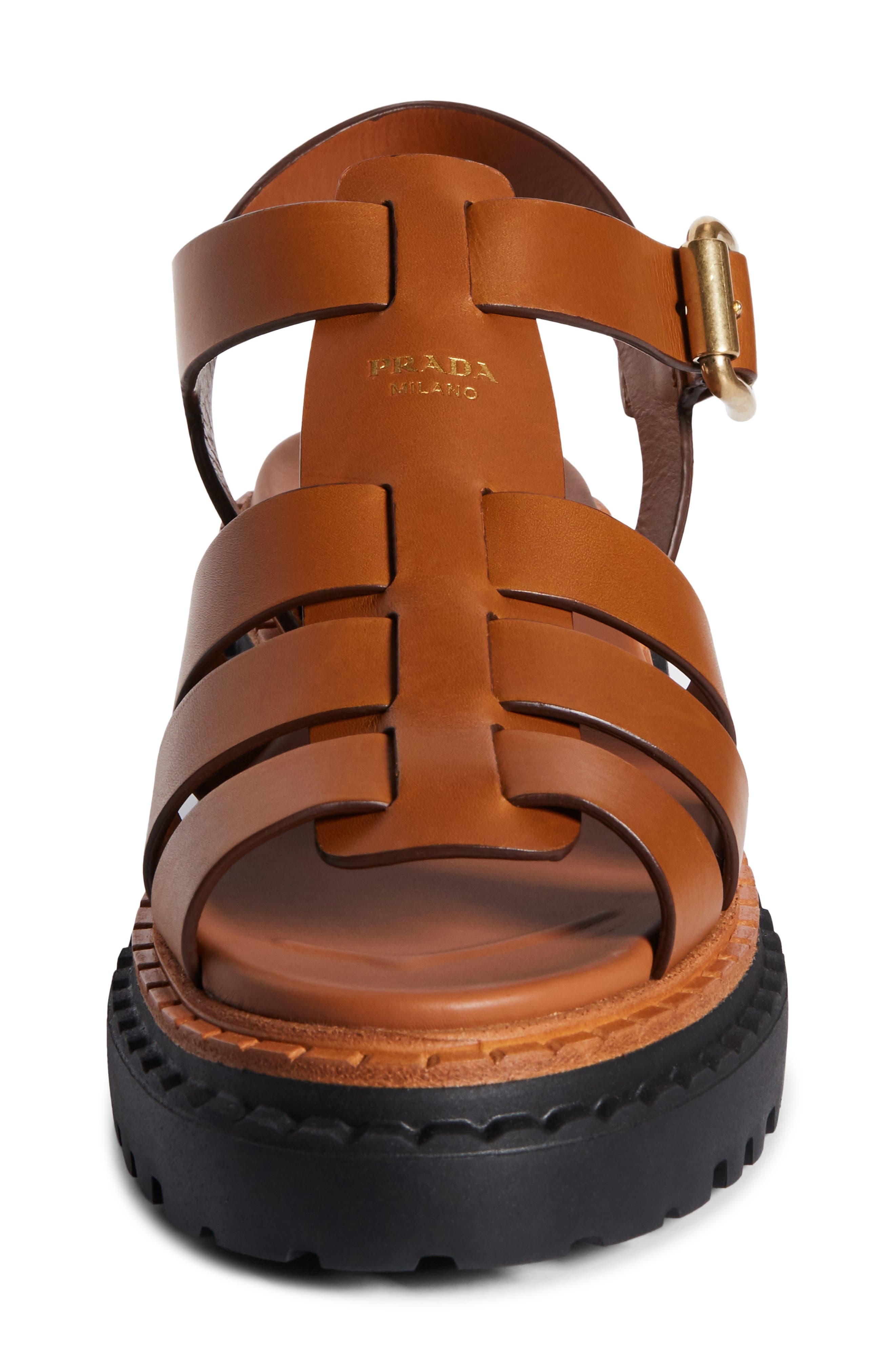 Prada Platform Cage Sandal in Cuoio at Nordstrom - 4