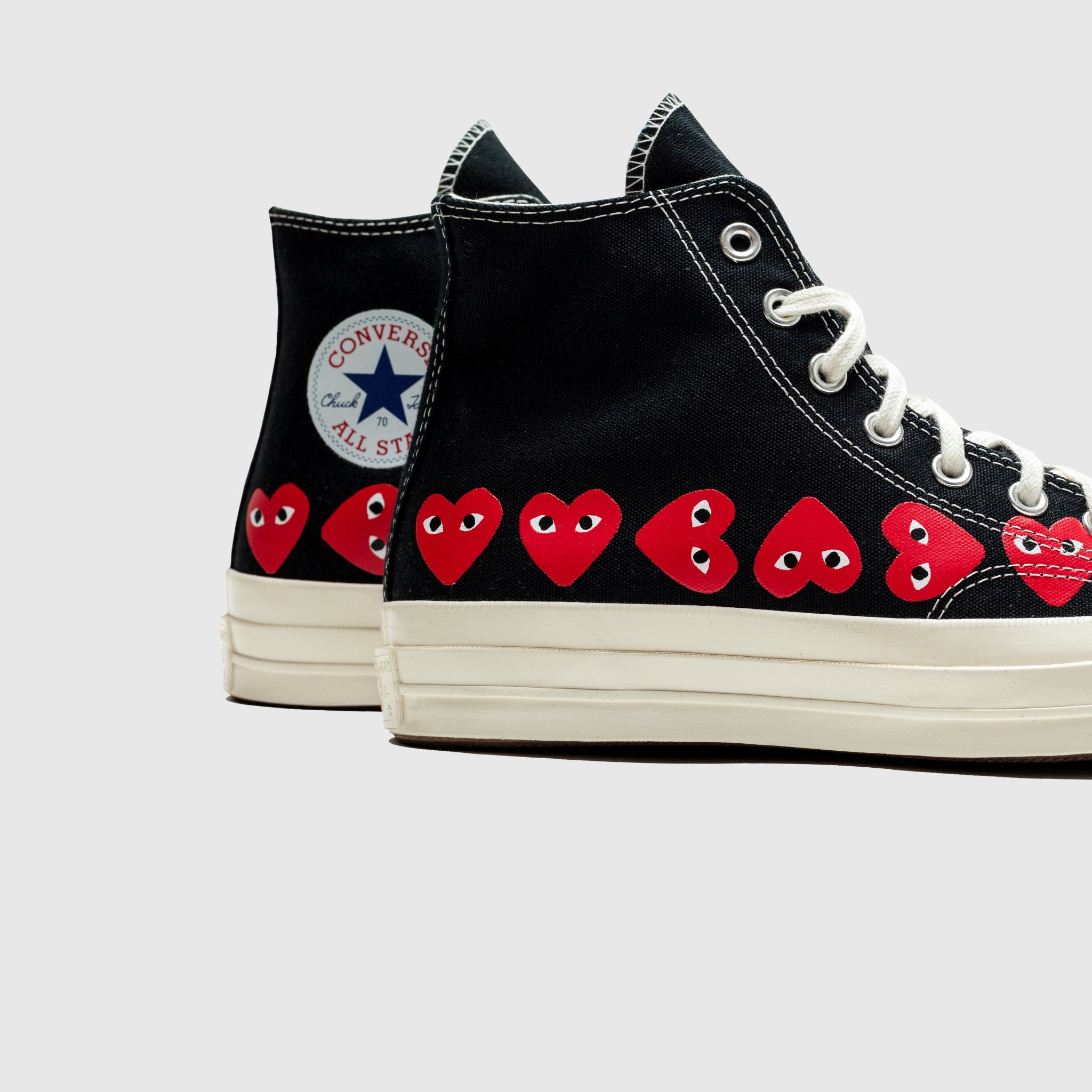 CHUCK TAYLOR ALL-STAR '70 HIGH "BLACK/RED MULTI HEART" - 5