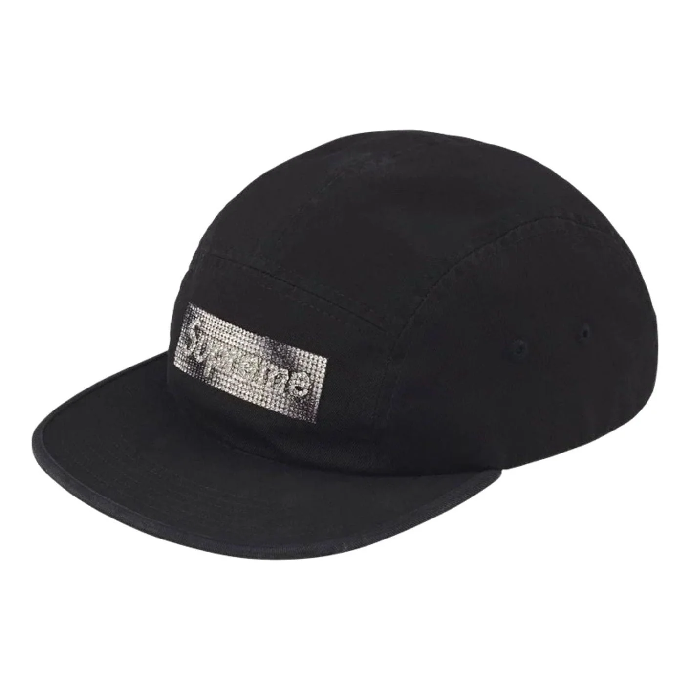 Supreme FW26 Rhinestone Label Camp Cap 'Black' SUP-FW26-2021-BLK - 1