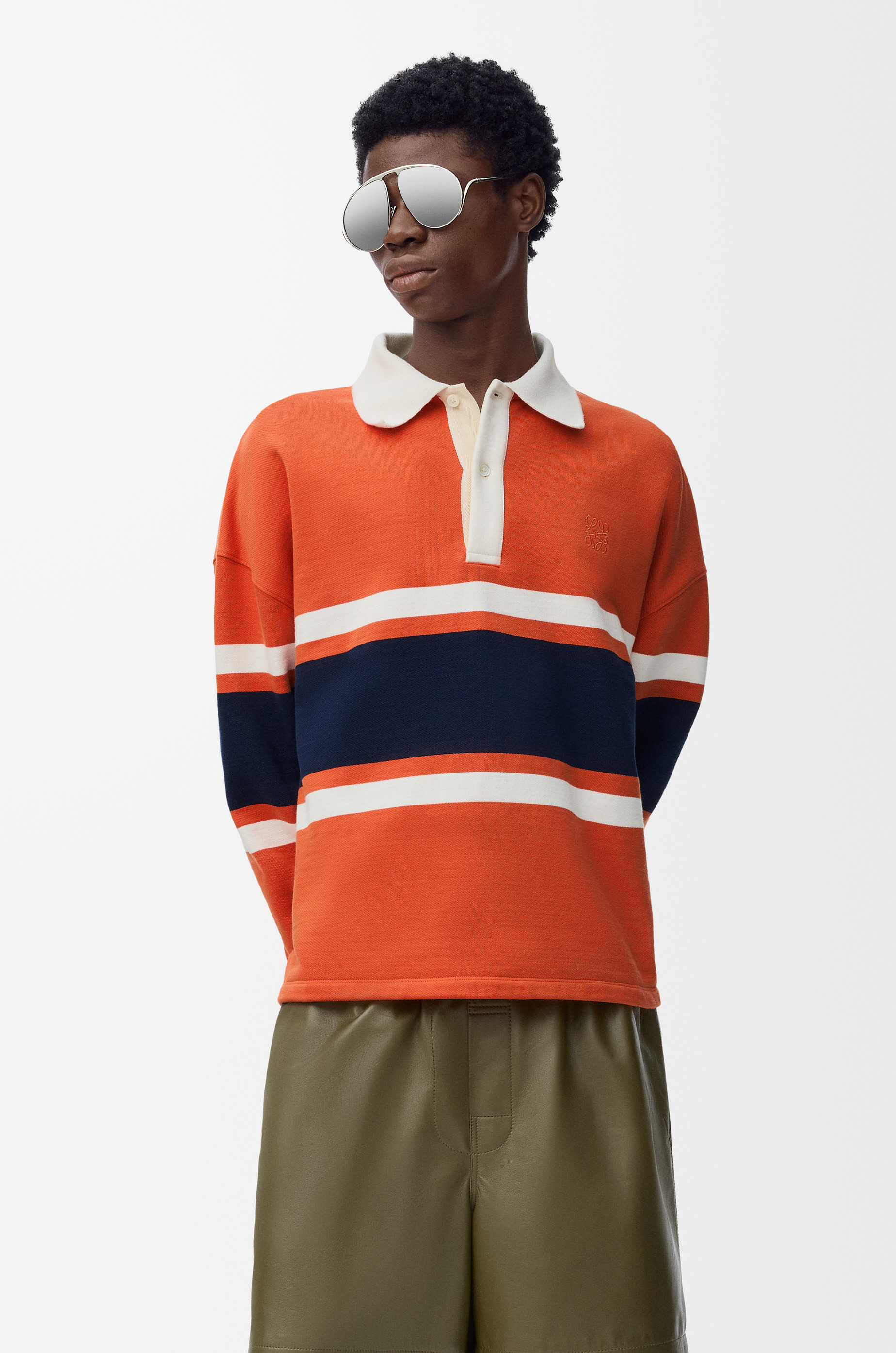 Long sleeve polo shirt in cotton - 3