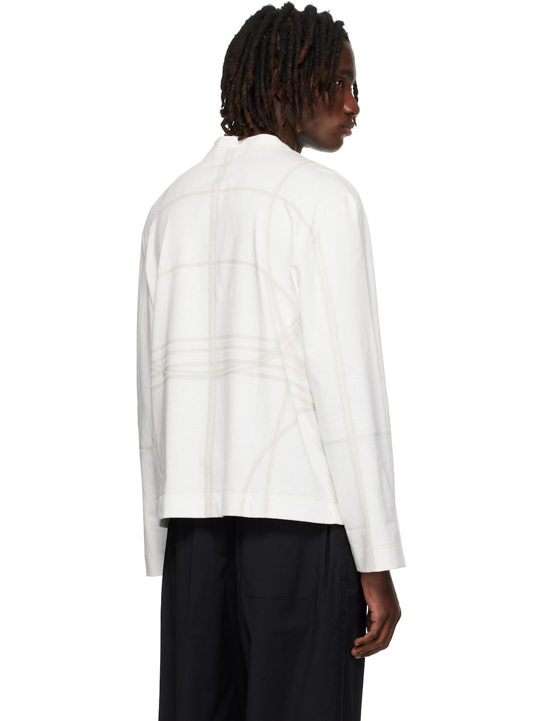 White Flatlock Long Sleeve T-shirt - 3