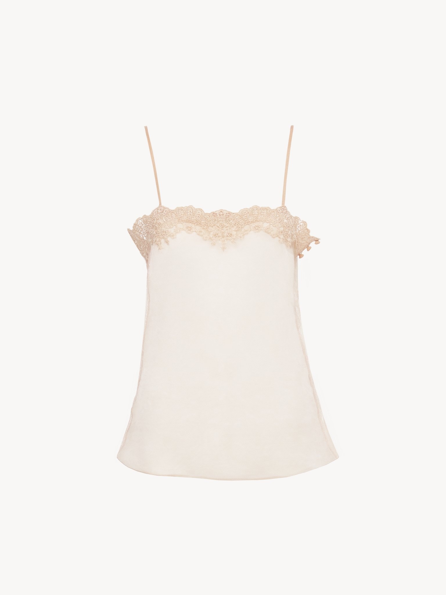 FITTED TANK TOP IN EMBROIDERED LACE - 2