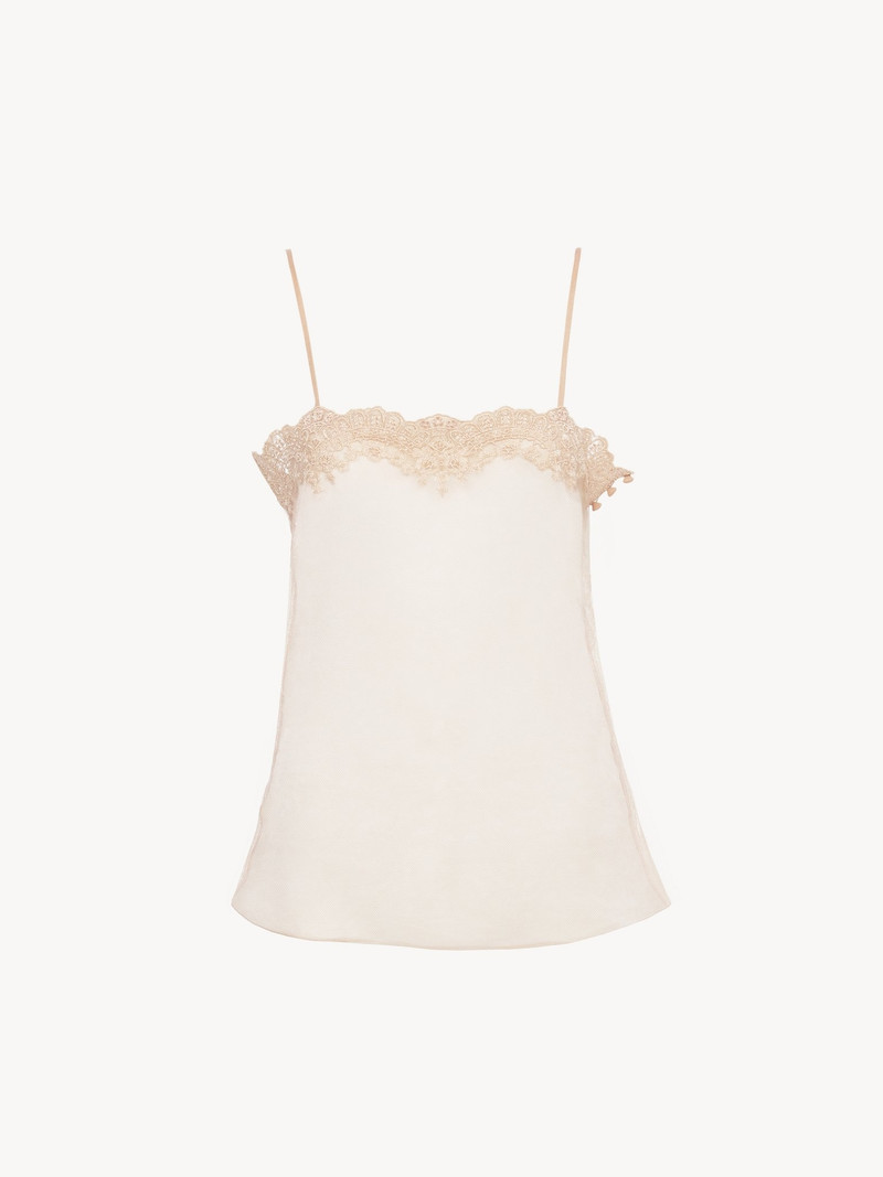 Chloé FITTED TANK TOP IN EMBROIDERED LACE outlook