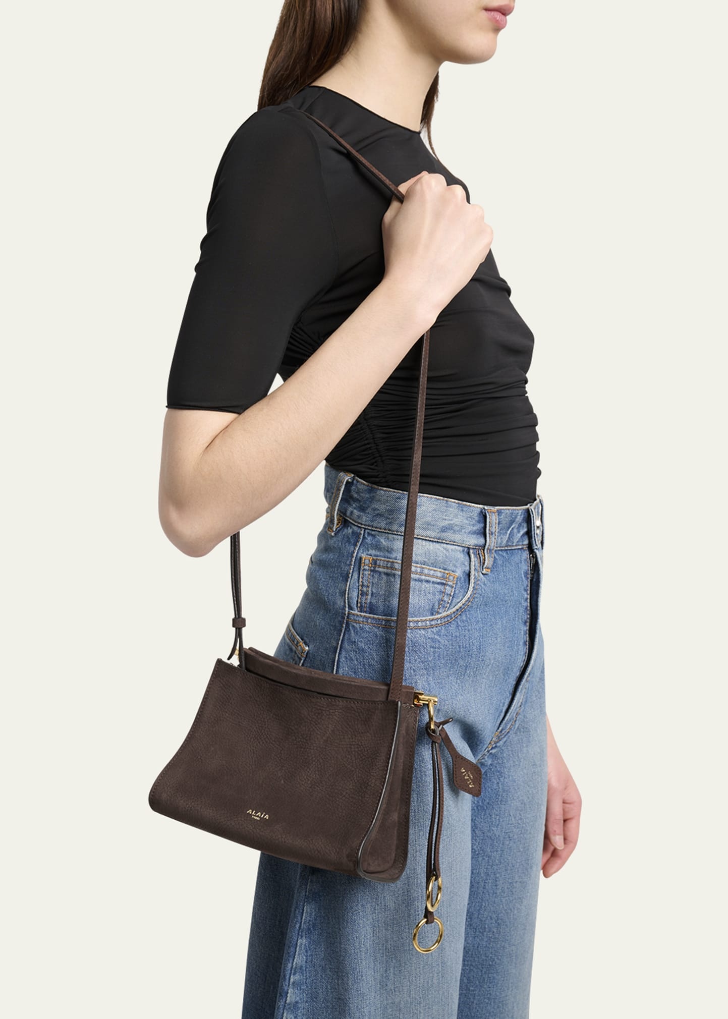 Le Click Small Shoulder Bag in Nubuck Leather - 2