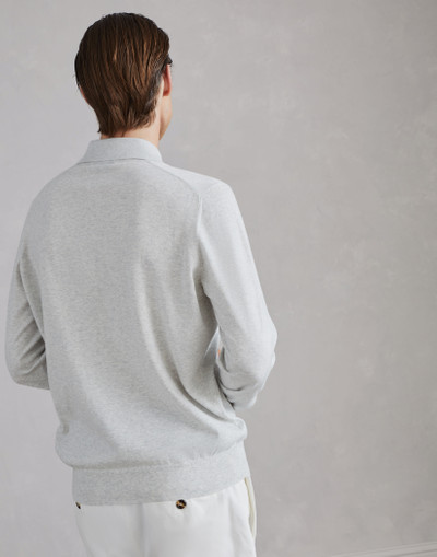 Brunello Cucinelli Cotton lightweight polo-style sweater outlook