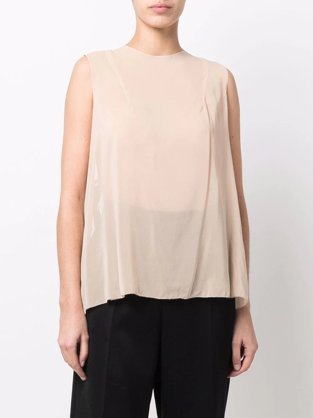 cut-out detail sleeveless blouse - 4