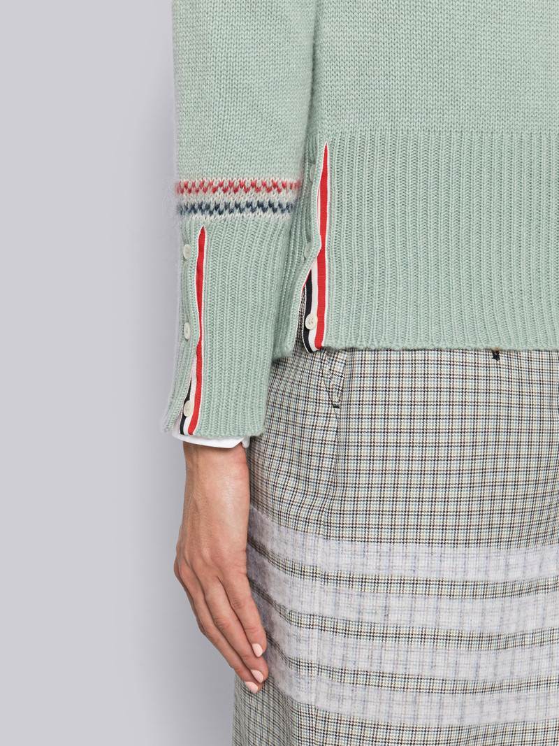 Cashmere Mohair Fair Isle Shrunken Tipping Pullover 6