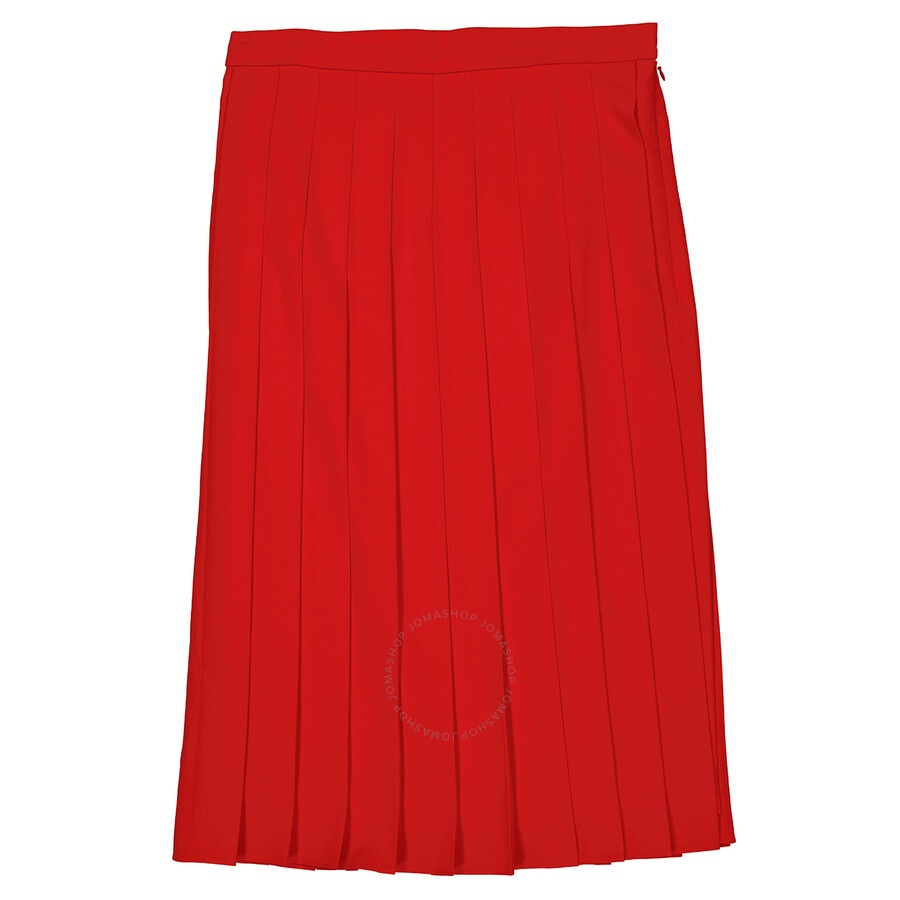 Burberry Ladies Cady Pleated Skirt In Bright Red - 5