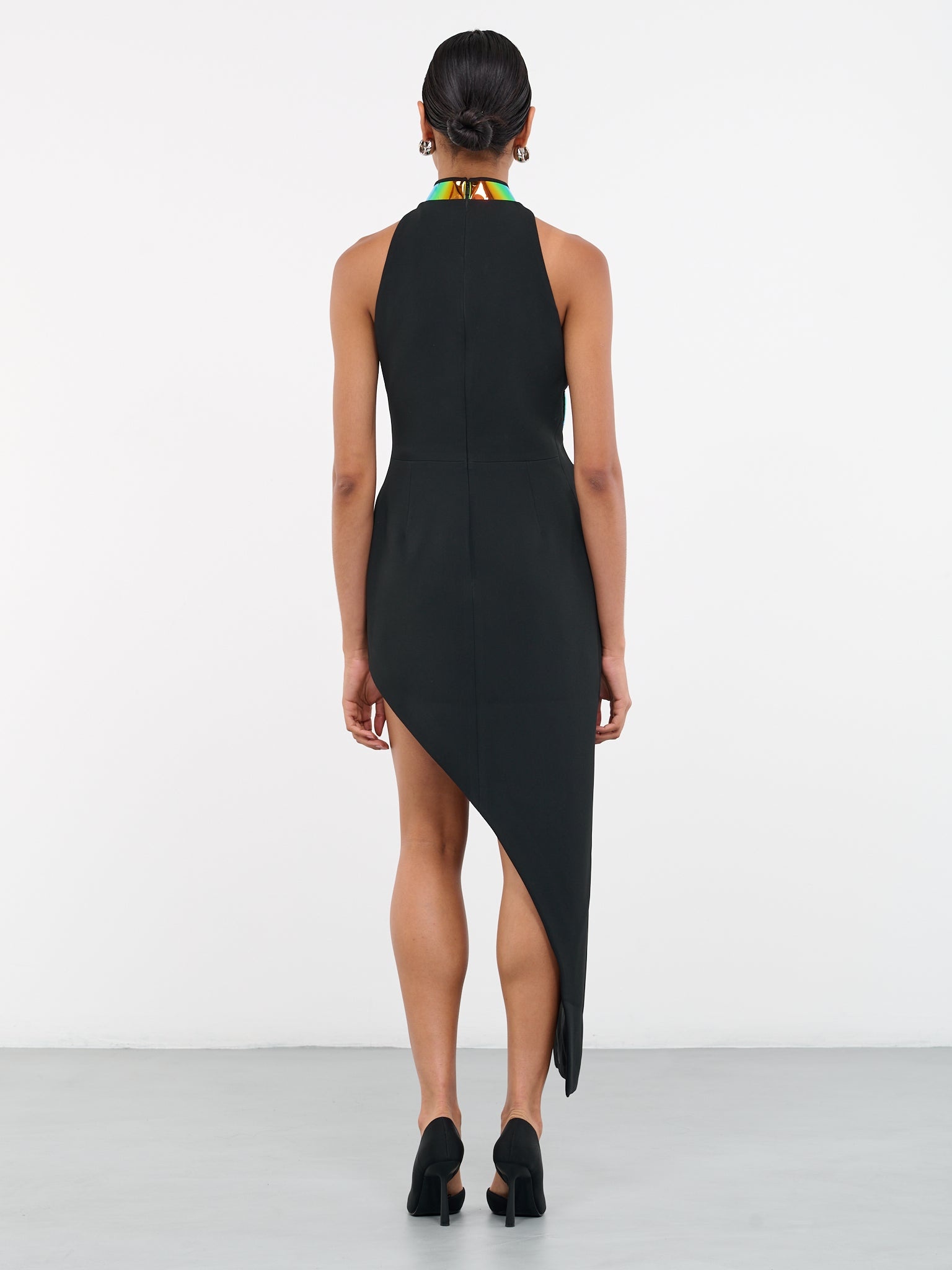 Asymmetric Iridescent Cut-Out Dress - 3