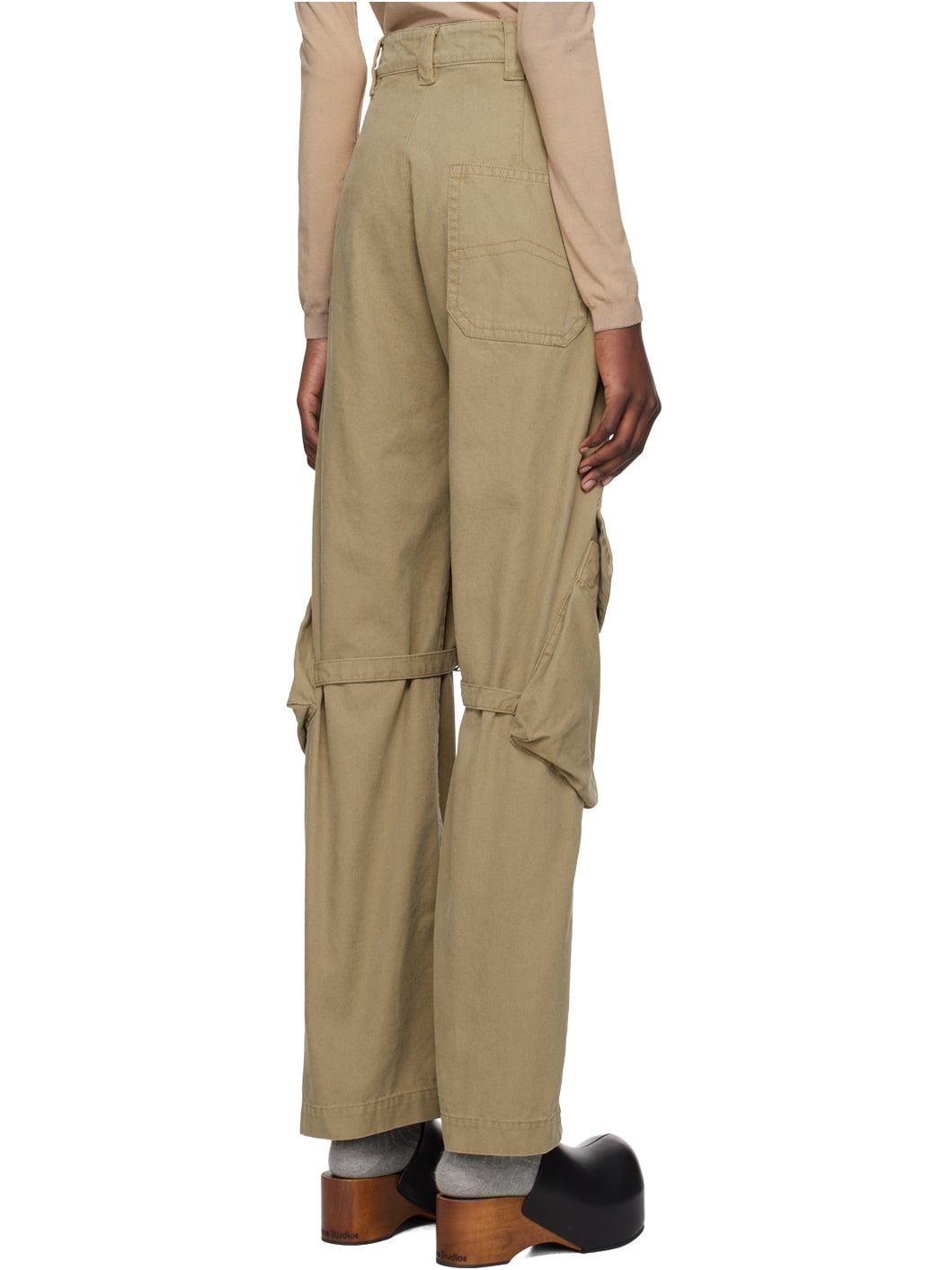 Khaki Cargo Pocket Trousers - 3