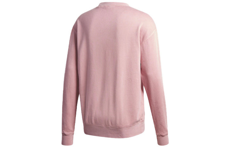 adidas Men's adidas originals Logo Pattern Loose Round Neck Long Sleeves Pink GL6163 outlook