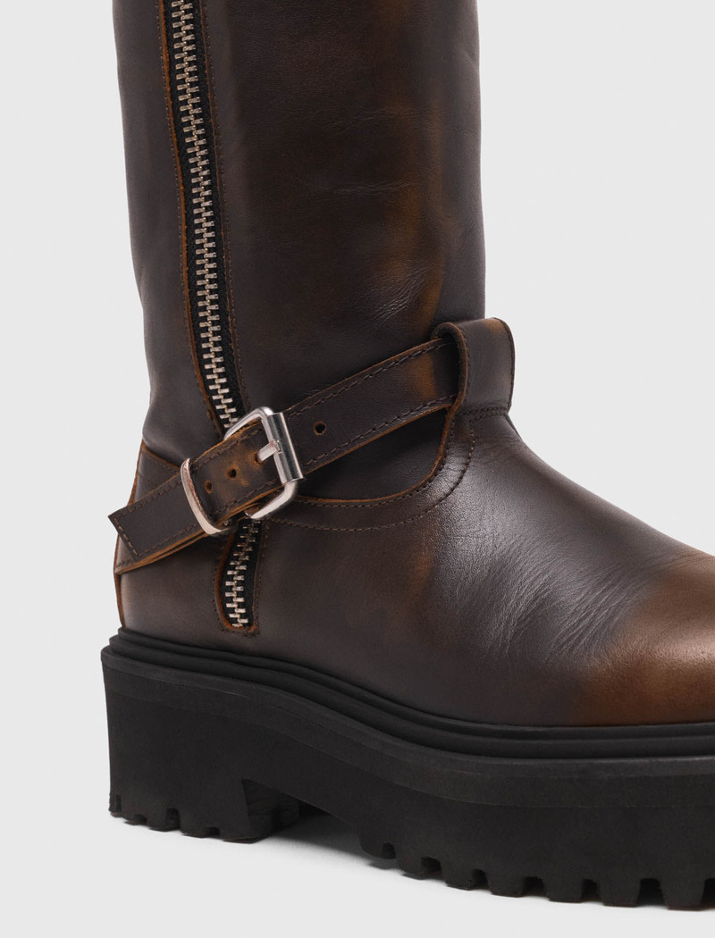 Leather biker boots 7
