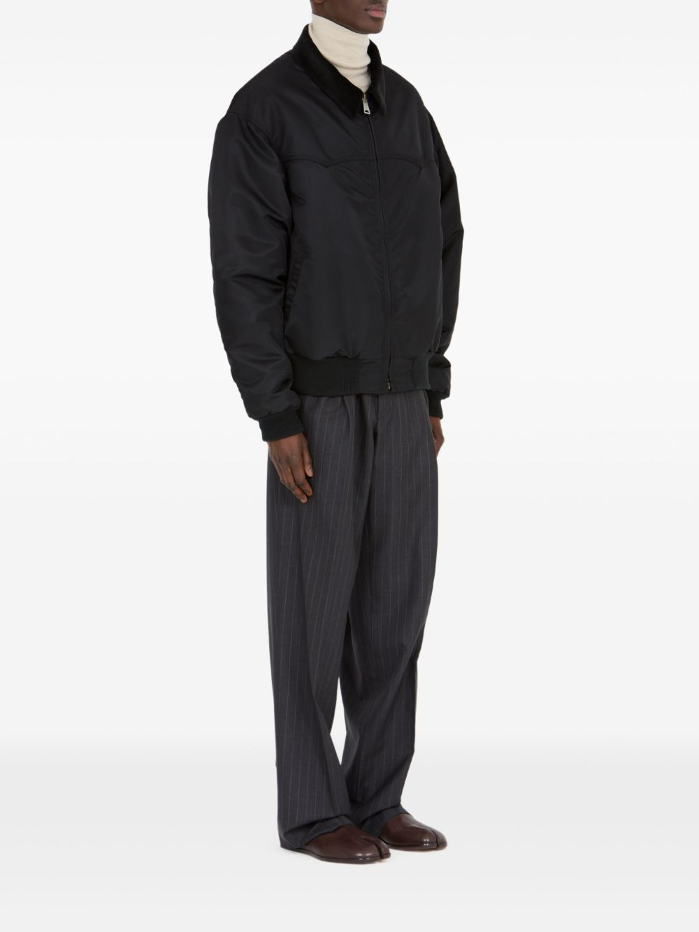 corduroy-collar bomber jacket - 3