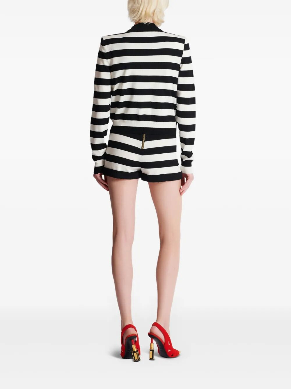 Balmain Women Buttoned Face Mariniere Knit Cardigan - 6